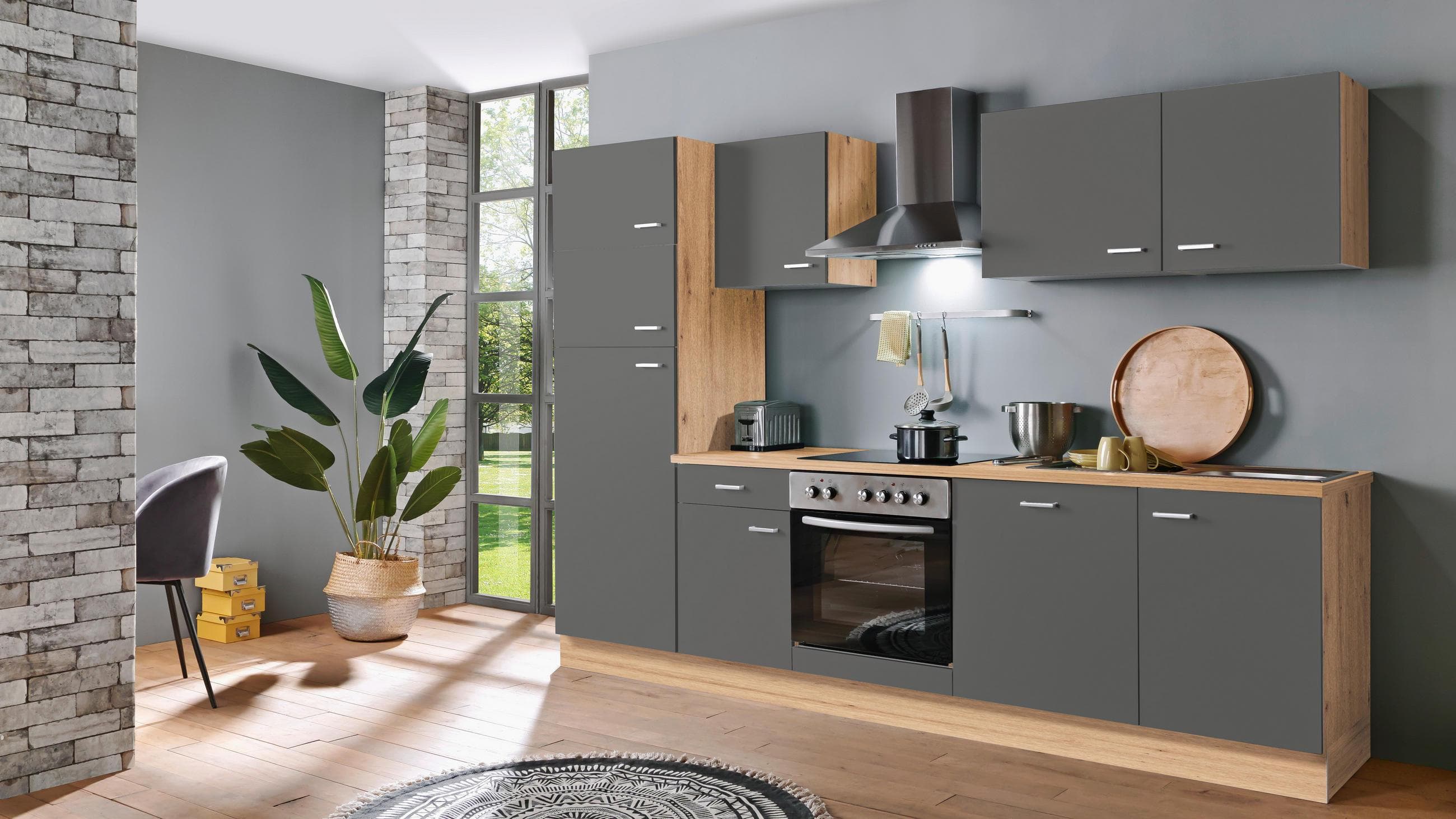 Menke Küchenblock Artisan-Classic Grau B ca. 280 cm