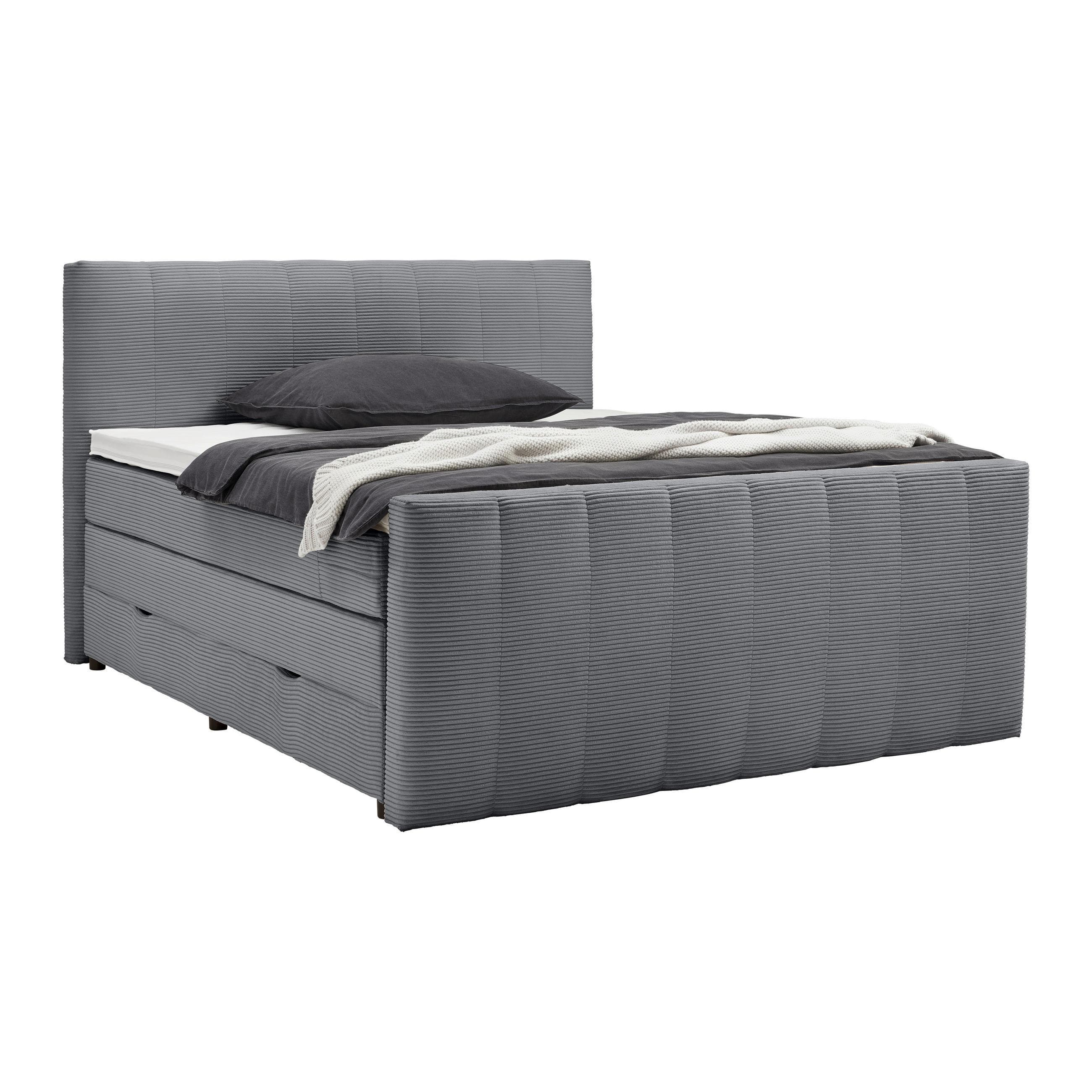 Boxspringbett Malaga Dunkelgrau Metall