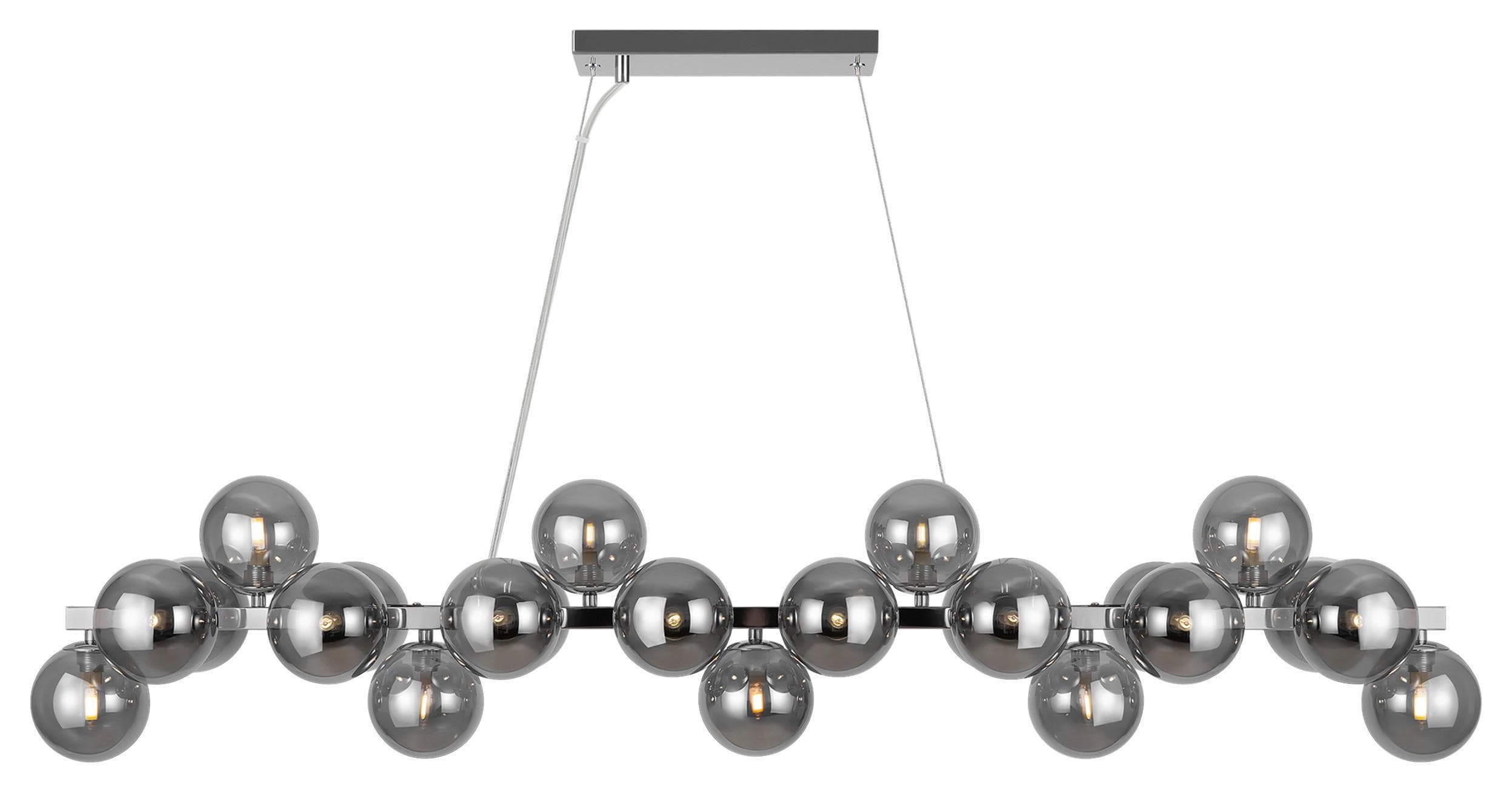 Pendelleuchte Dallas Chrom Metall 25 Lampenschirme