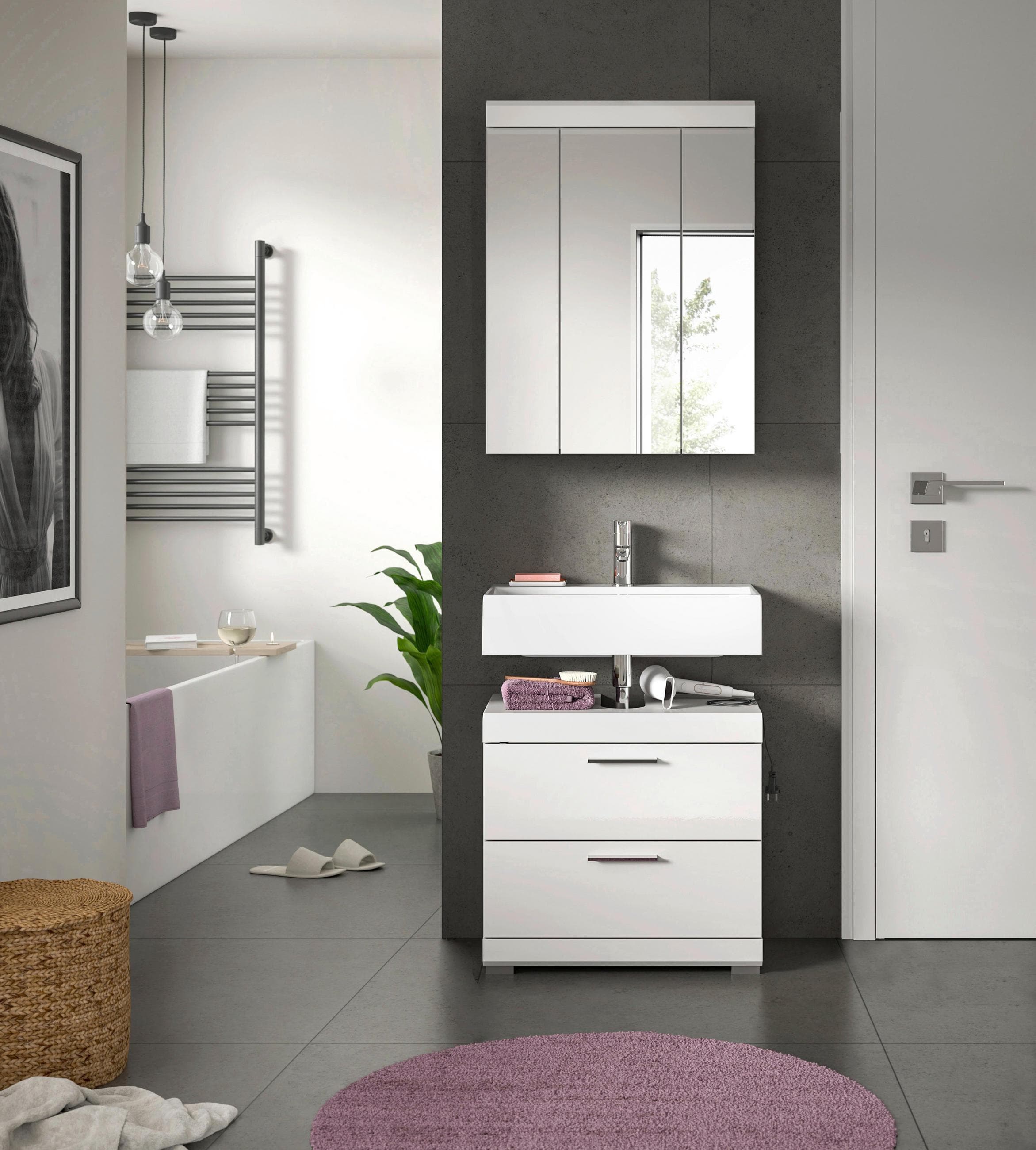 Badezimmer SCOUT 2-teilig Weiß Hochglanz Mömax