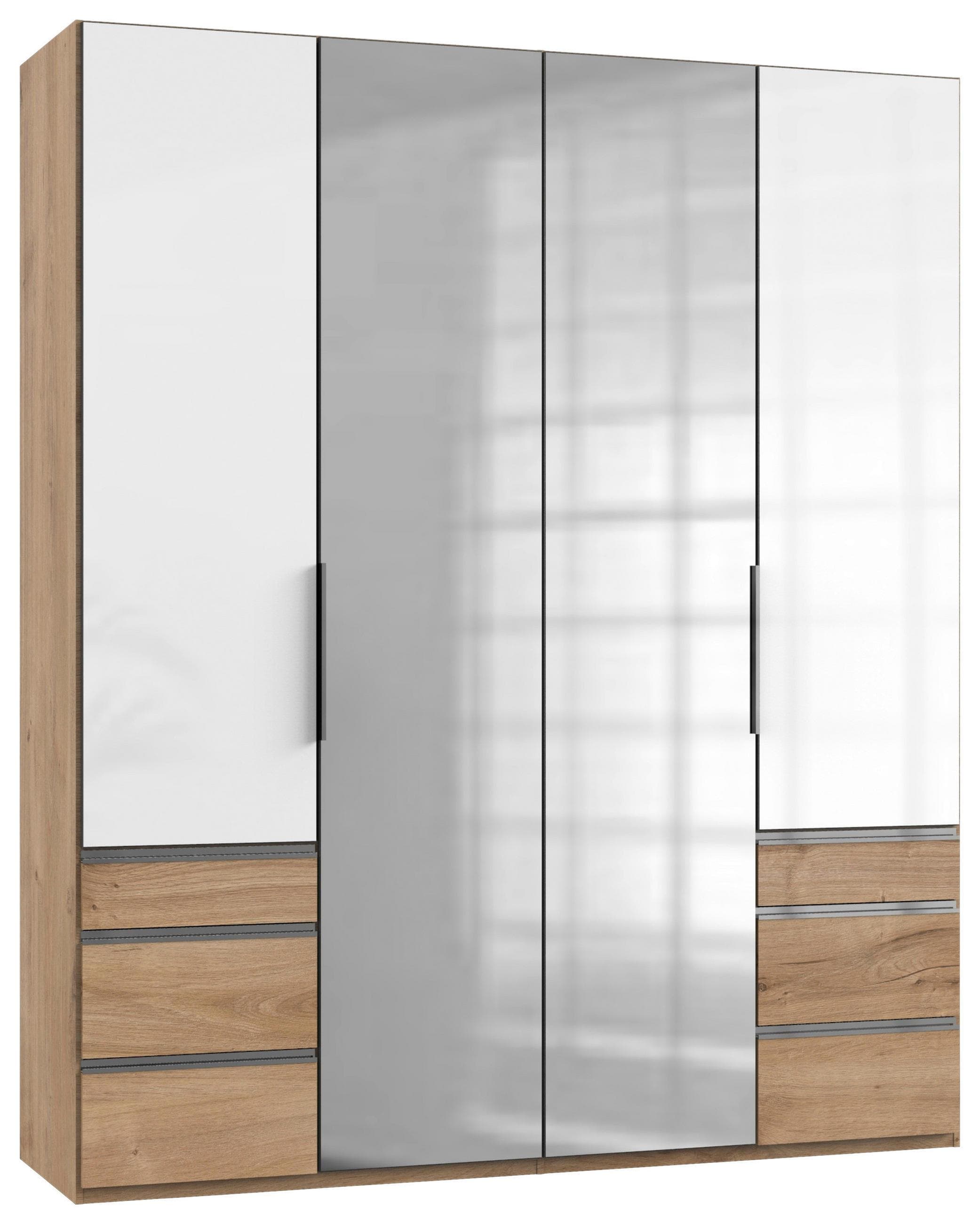 Drehtürenschrank Level 36D ca. 200 cm Eiche Dekor/Weiß Mömax