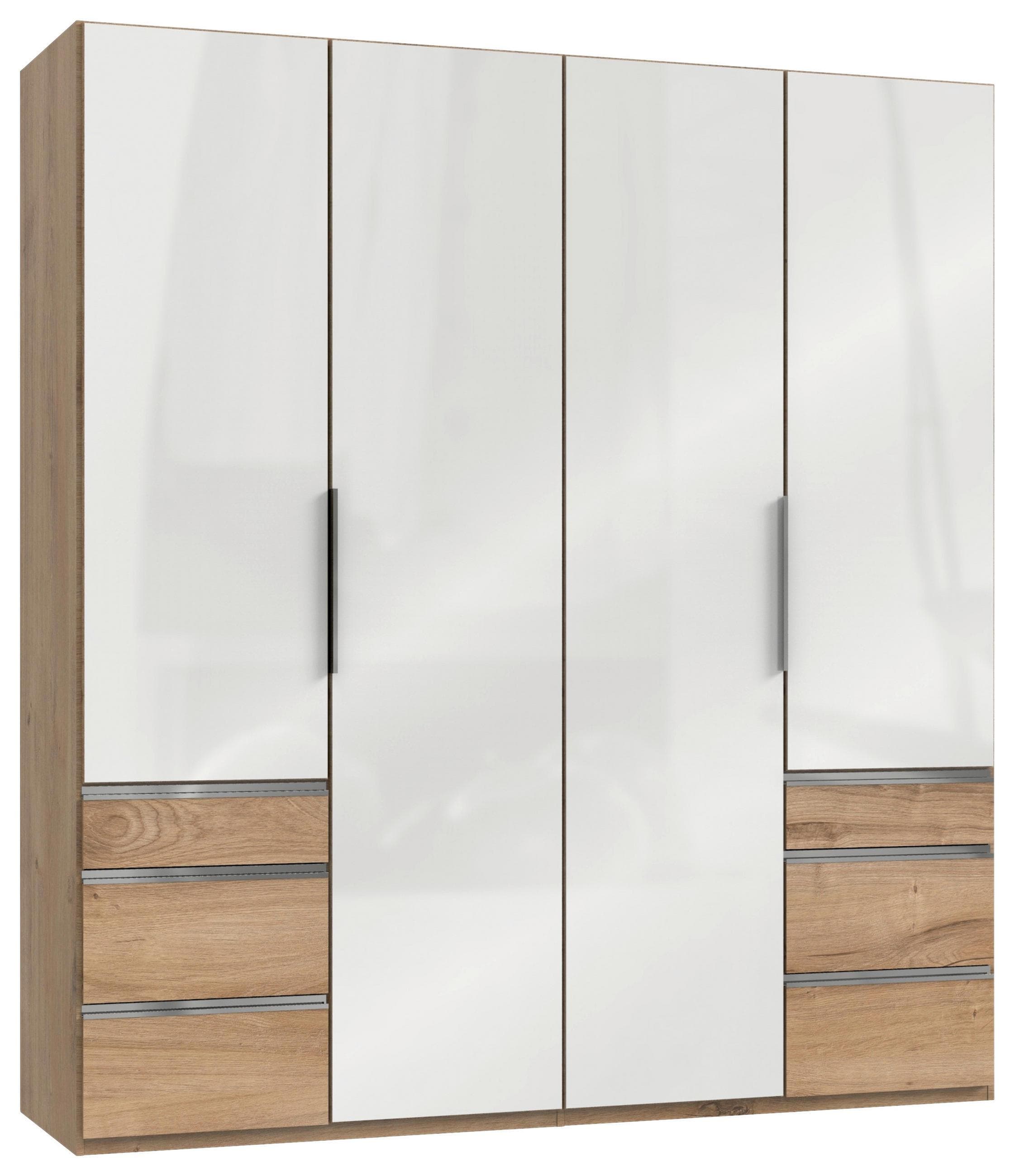 Drehtürenschrank Level 36D mit Laden ca. 200 cm Eiche/Weiß Mömax DE