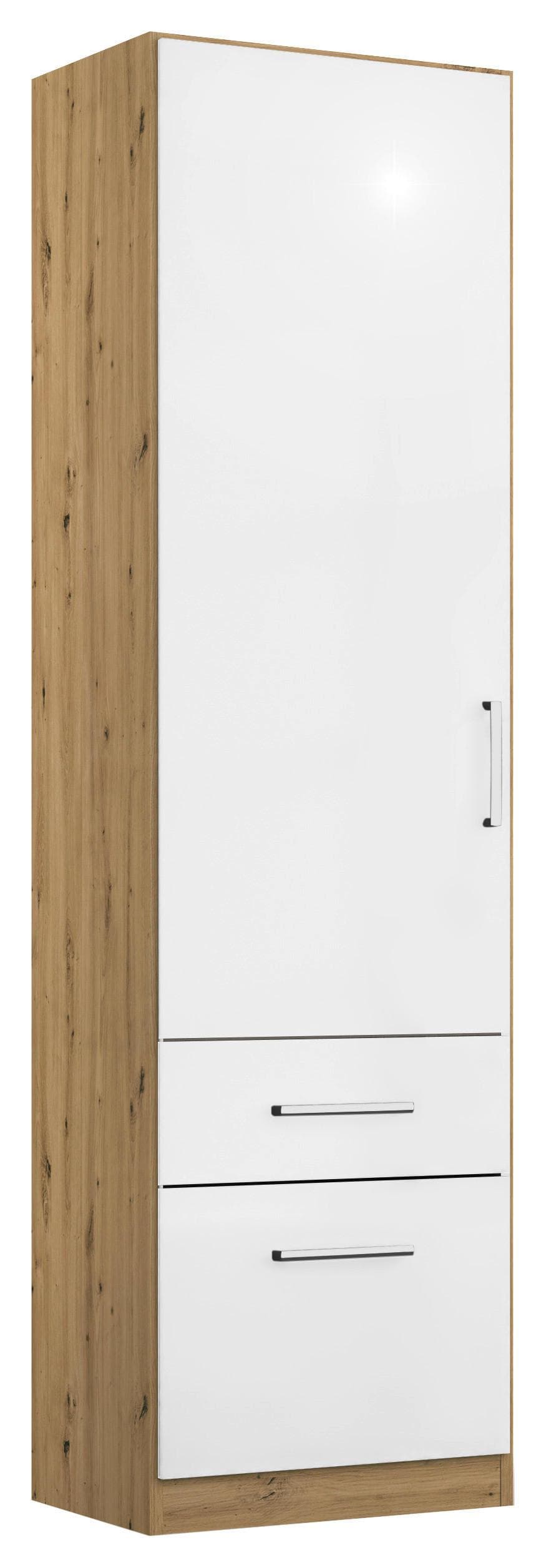 Drehtürenschrank Berlin Weiß Hochglanz Eiche Artisan Mömax DE