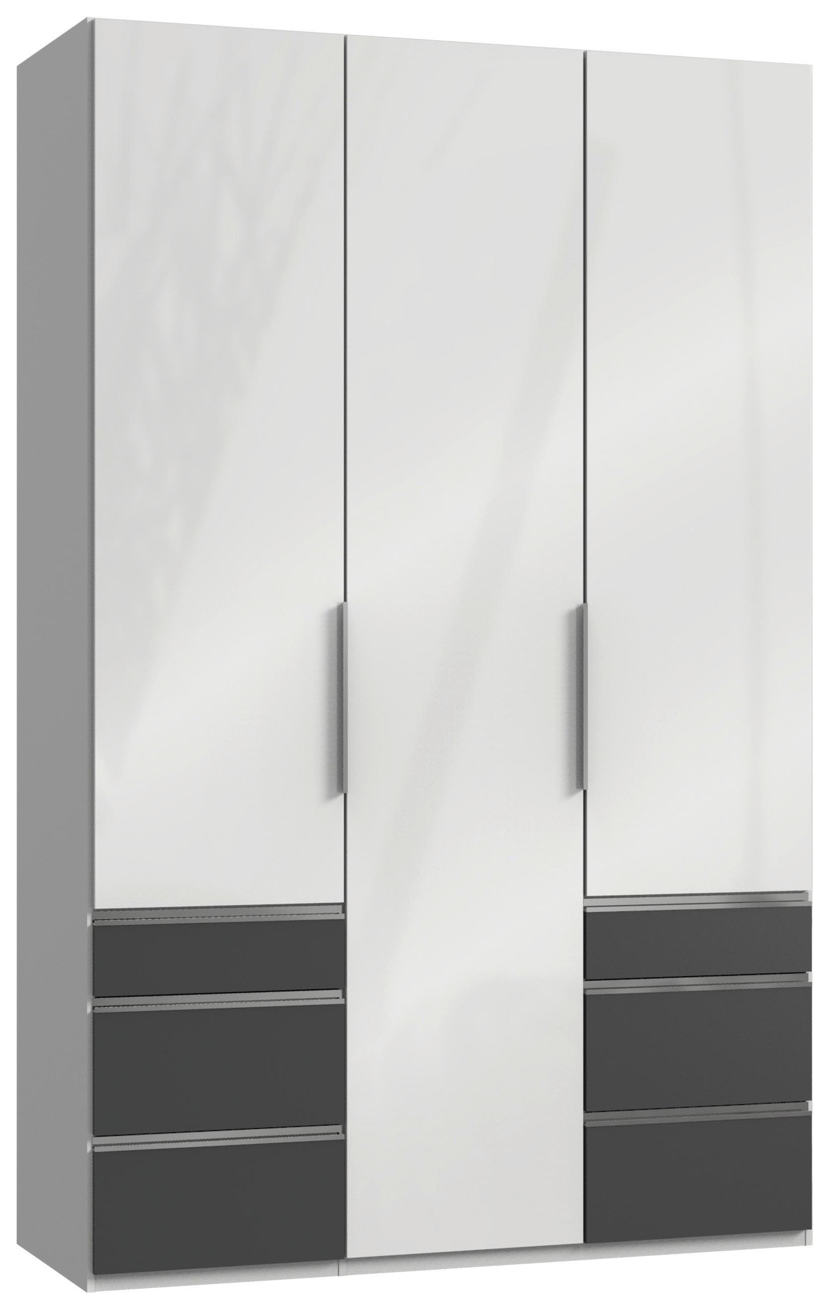 Drehtürenschrank Level 36D ca. 150 cm Graphitfarben/Weiß