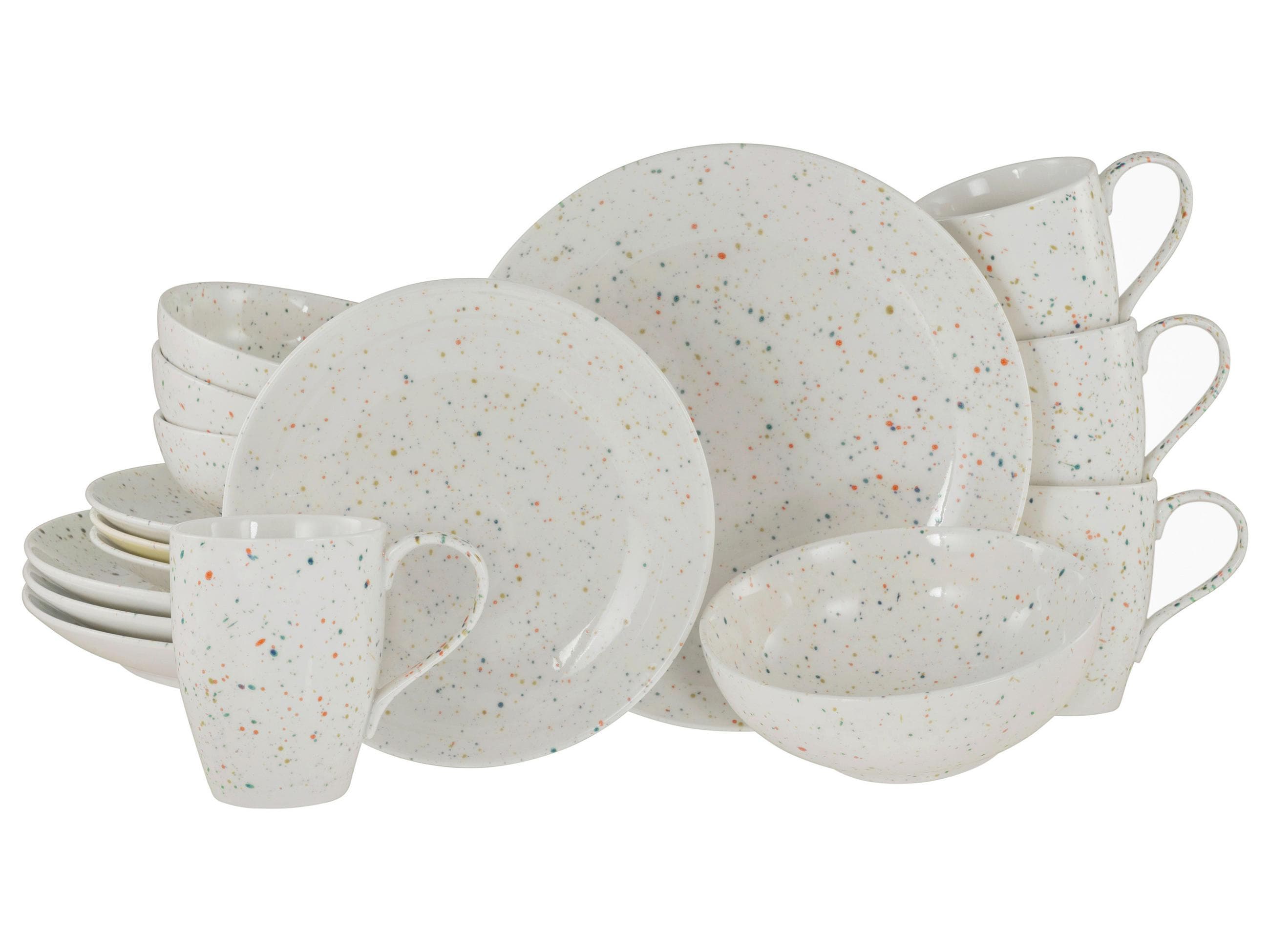 Creatable Kombiservice Confetti Weiß Creme 16-teilig