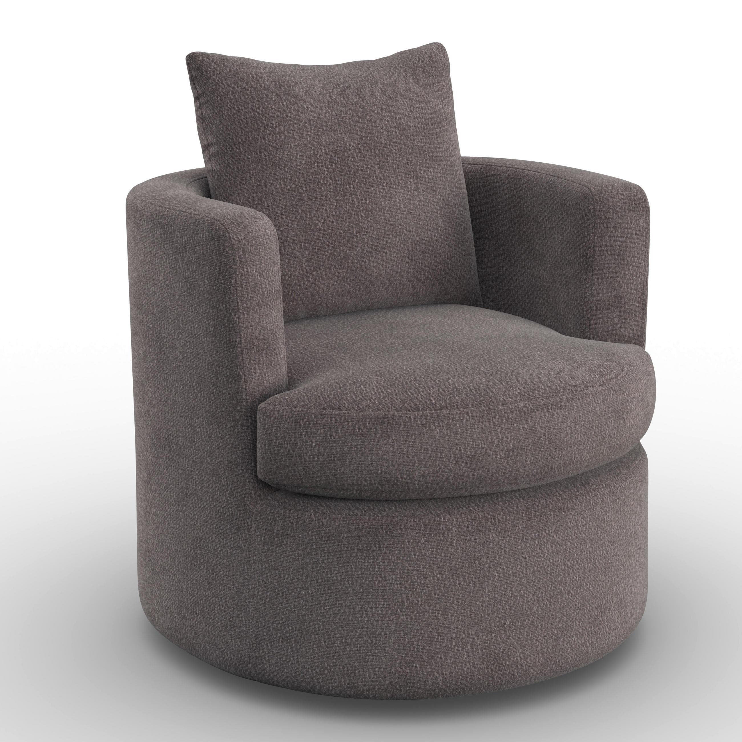 Sessel Marieta Braun Chenille drehbar