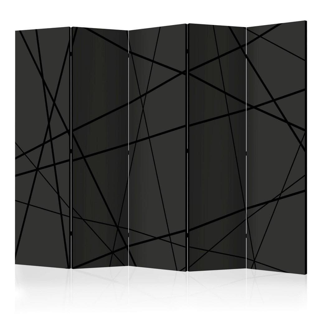 Artgeist Paravent Anthrazit Schwarz Kiefer Massiv Geometrisch