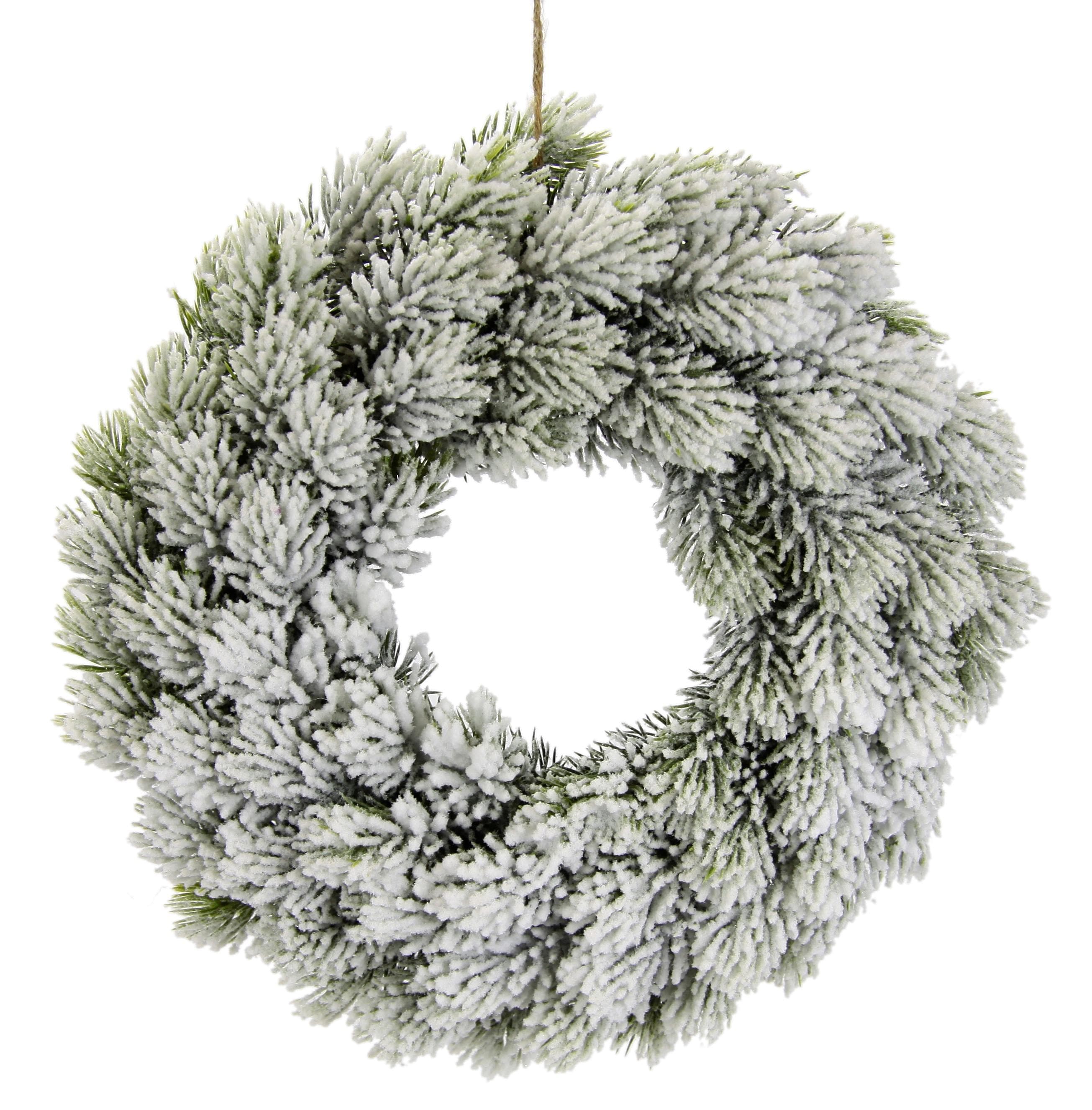 Kunstkranz Tannenkranz, I.GE.A., Höhe 6 cm, Adventskranz künstlich mit Schnee Weihnachtskranz Türkranz Deko