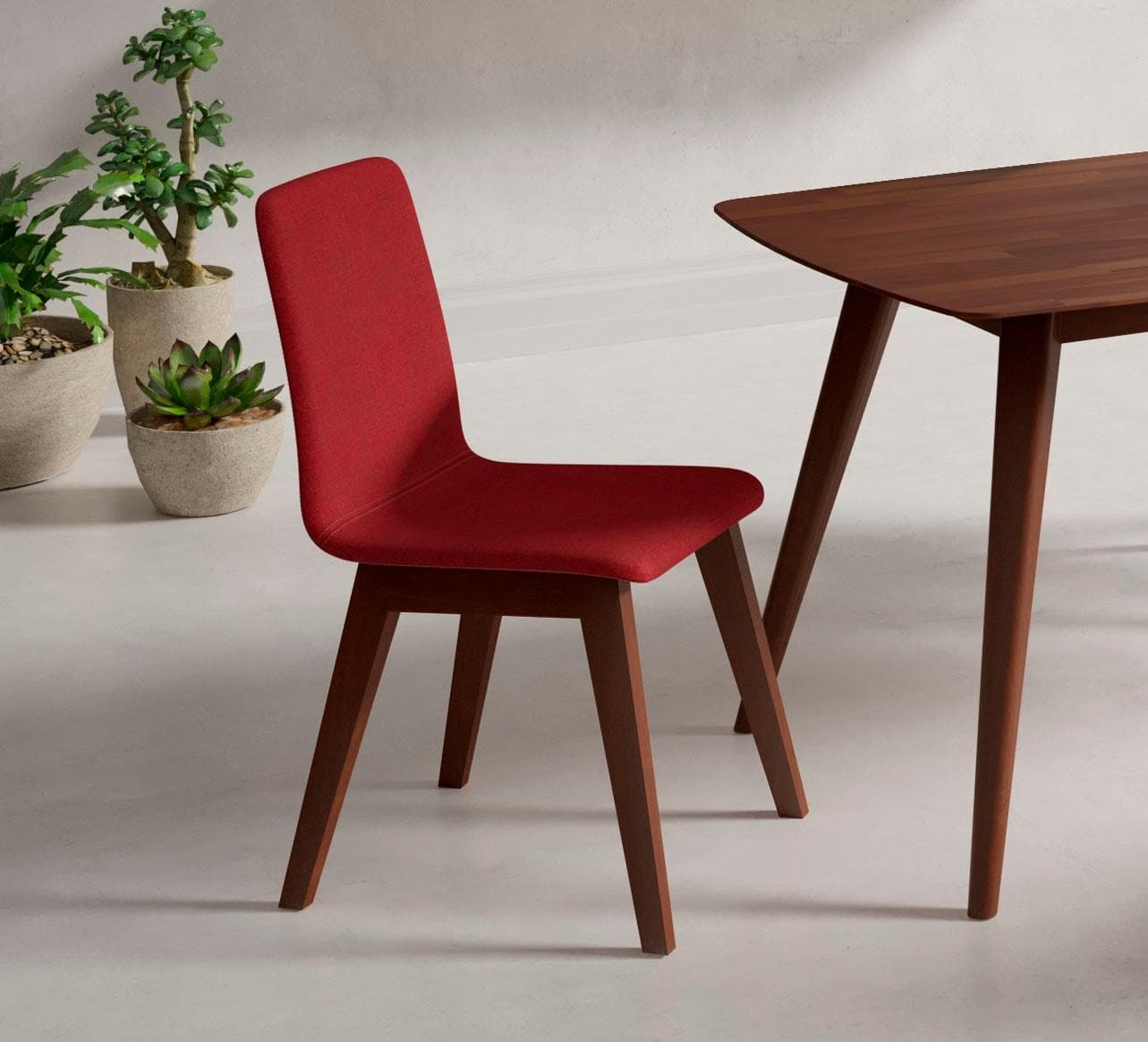 HOME AFFAIRE Stuhl Sandy Bordeaux Nuss Massivholz