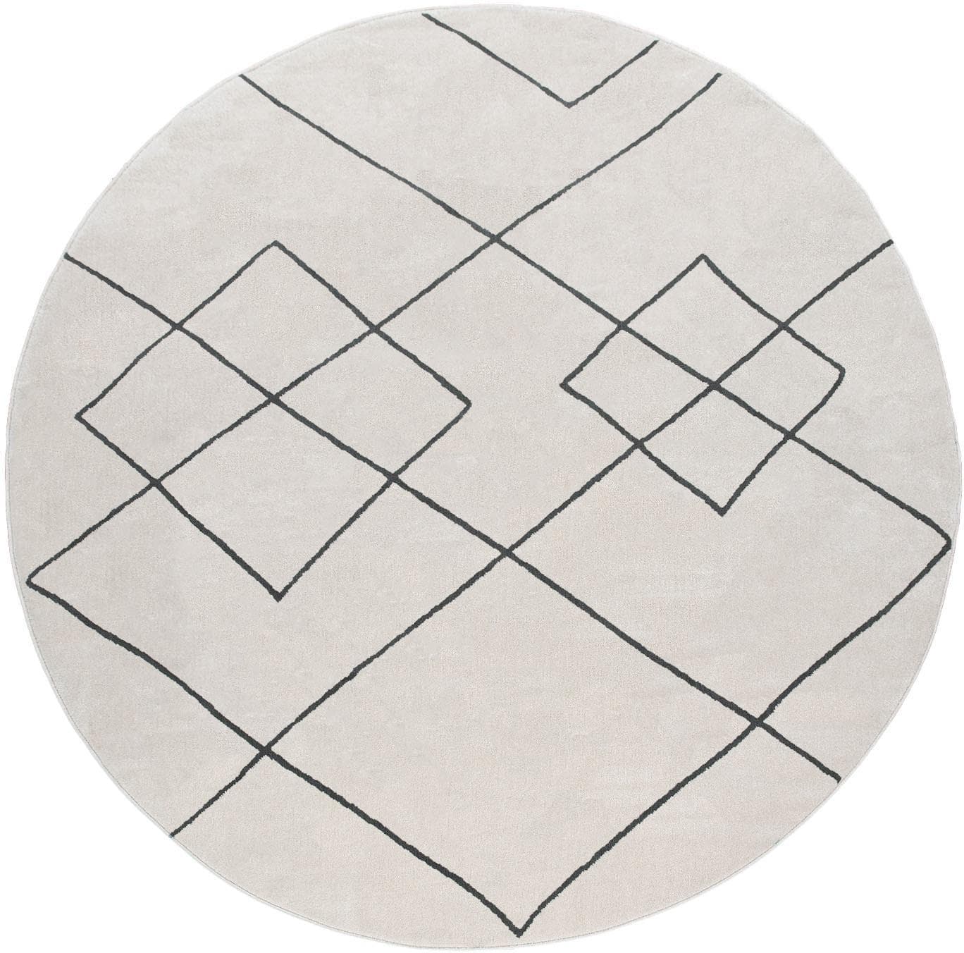 Weißer Scandi Design Teppich aus Polyester und Polypropylen
