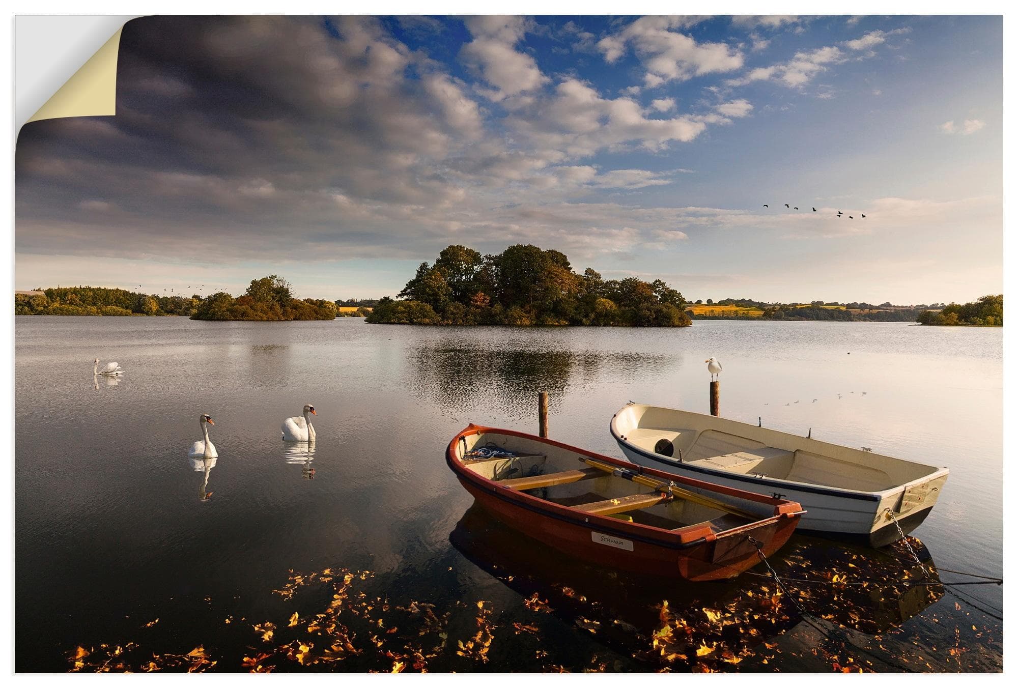 Wandbild ARTLAND Herbstimpressonen am See Naturfarben