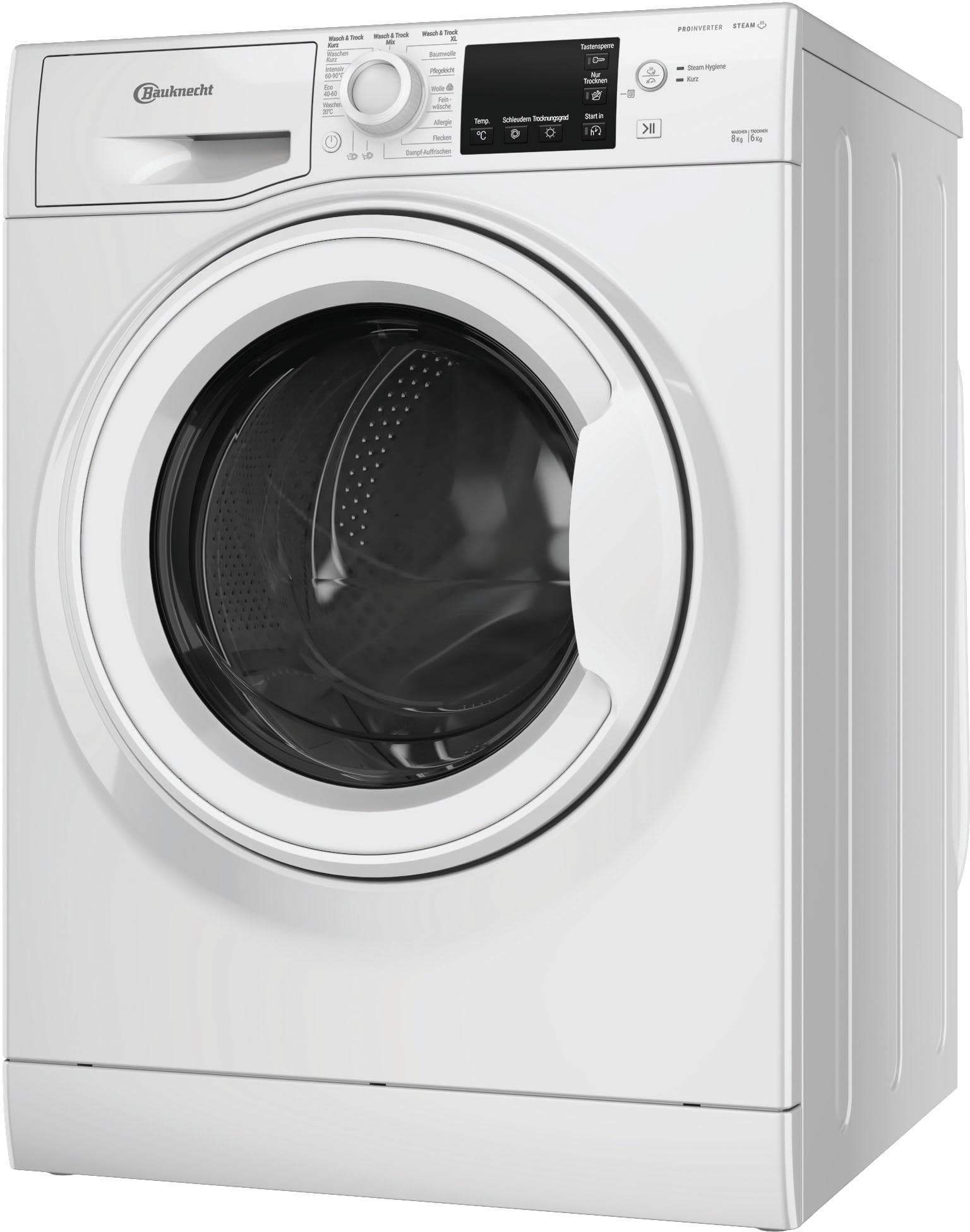 BAUKNECHT Waschtrockner WT Eco Plus 86 43 N Weiß 8/6 kg 1400 U/min