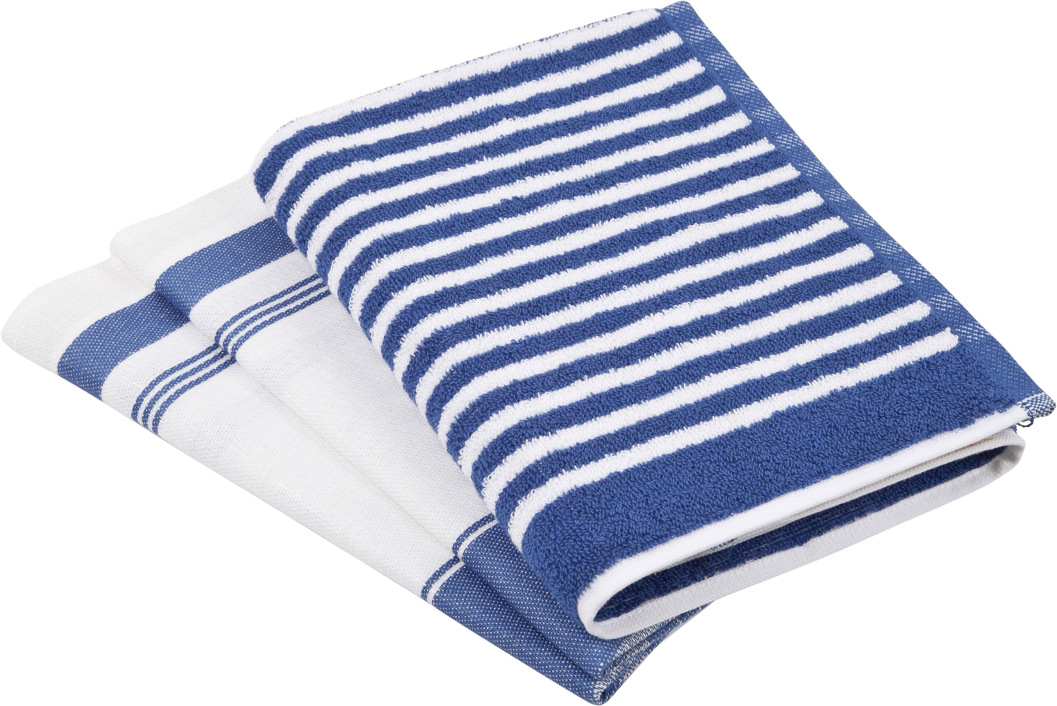 ROSS Geschirrtuch Exclusiv Set 3-tlg. Blau Baumwolle Leinen