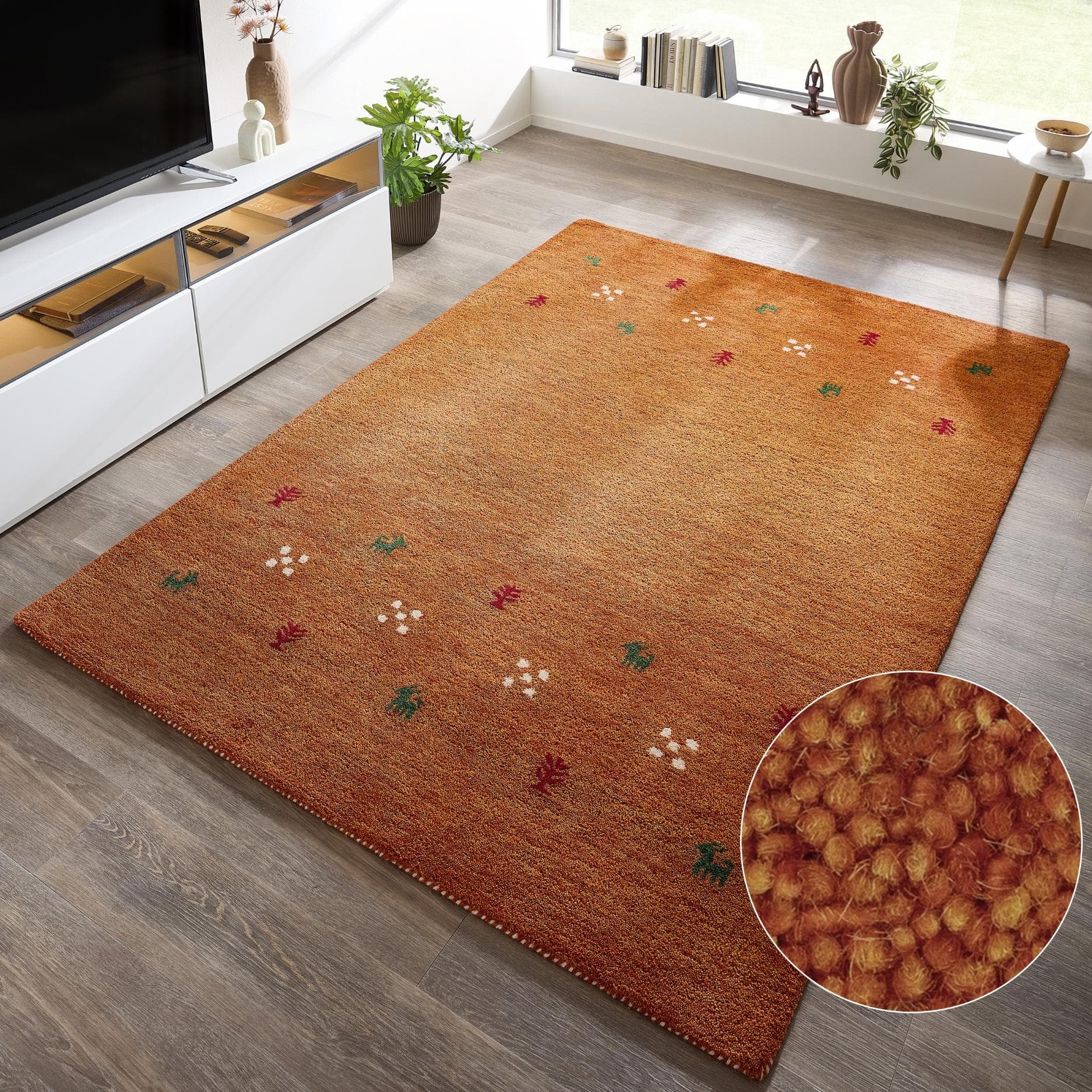 Theko Gabbeh Teppich Tiermotiv Handgefertigt Wolle