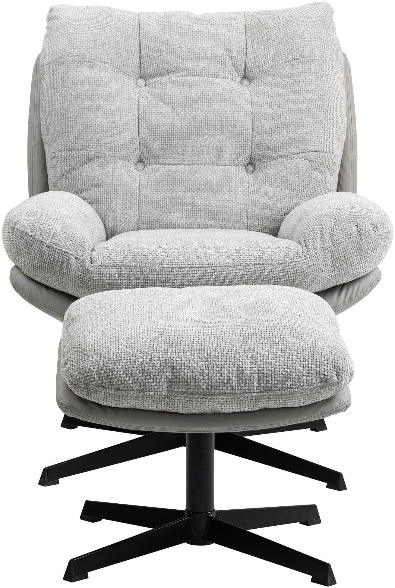 Duo Collection Relaxsessel Tolox mit Hocker Grau Taupe