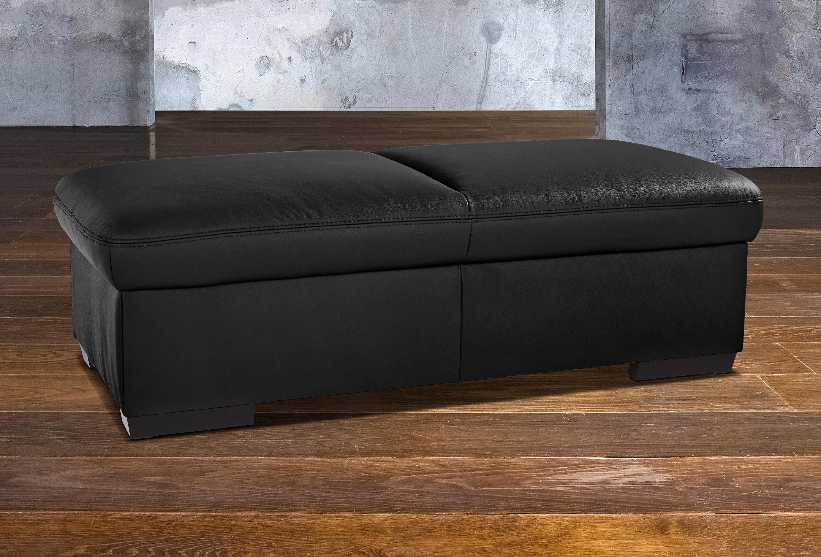 EXXPO Salerno Bankhocker Schwarz Luxus-Kunstleder Moderner Polsterhocker