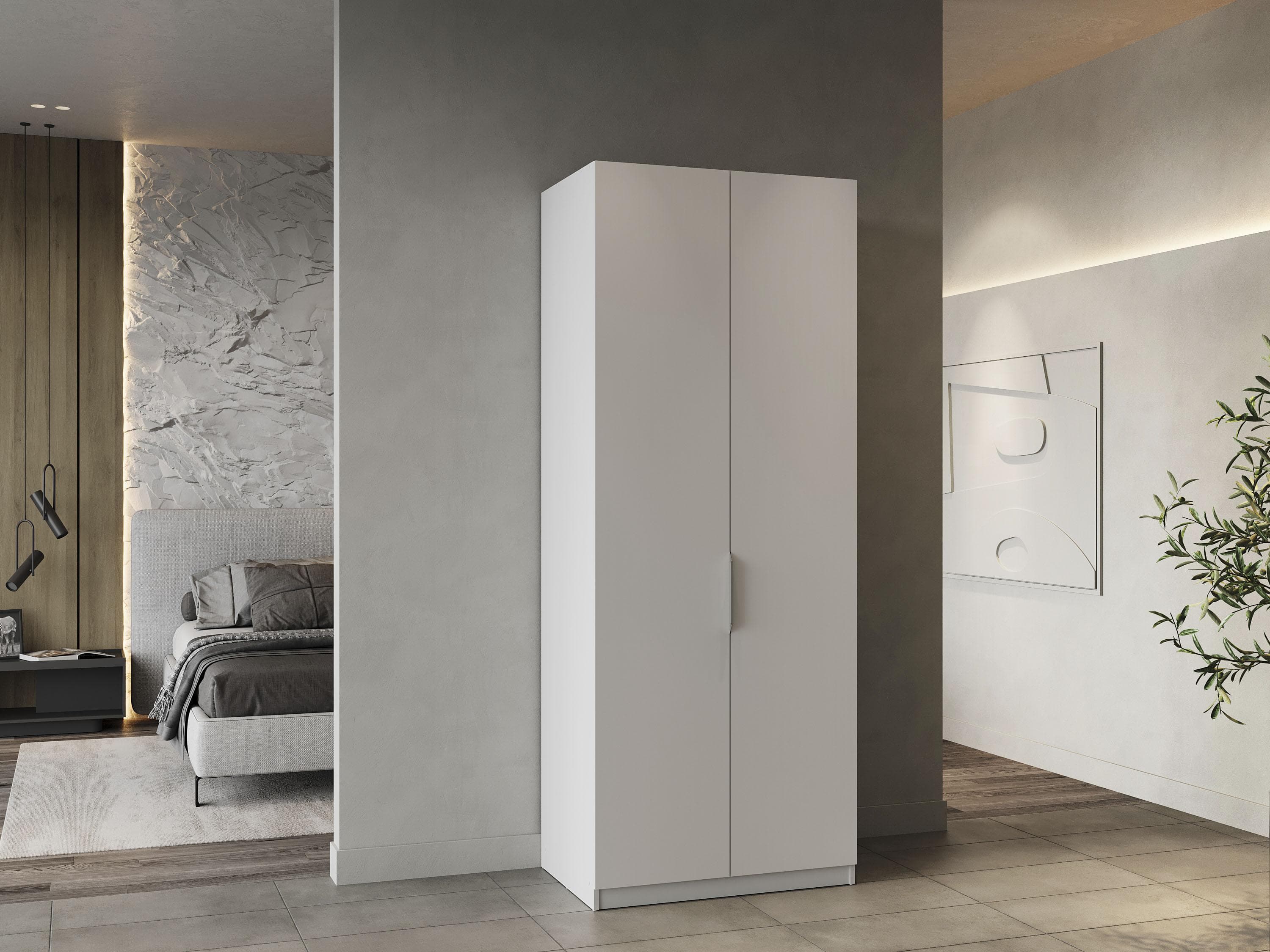 Demeyere GROUP Drehtürenschrank Ghost - Moderner Spanplatten-Schrank mit Aluminiumgriffen