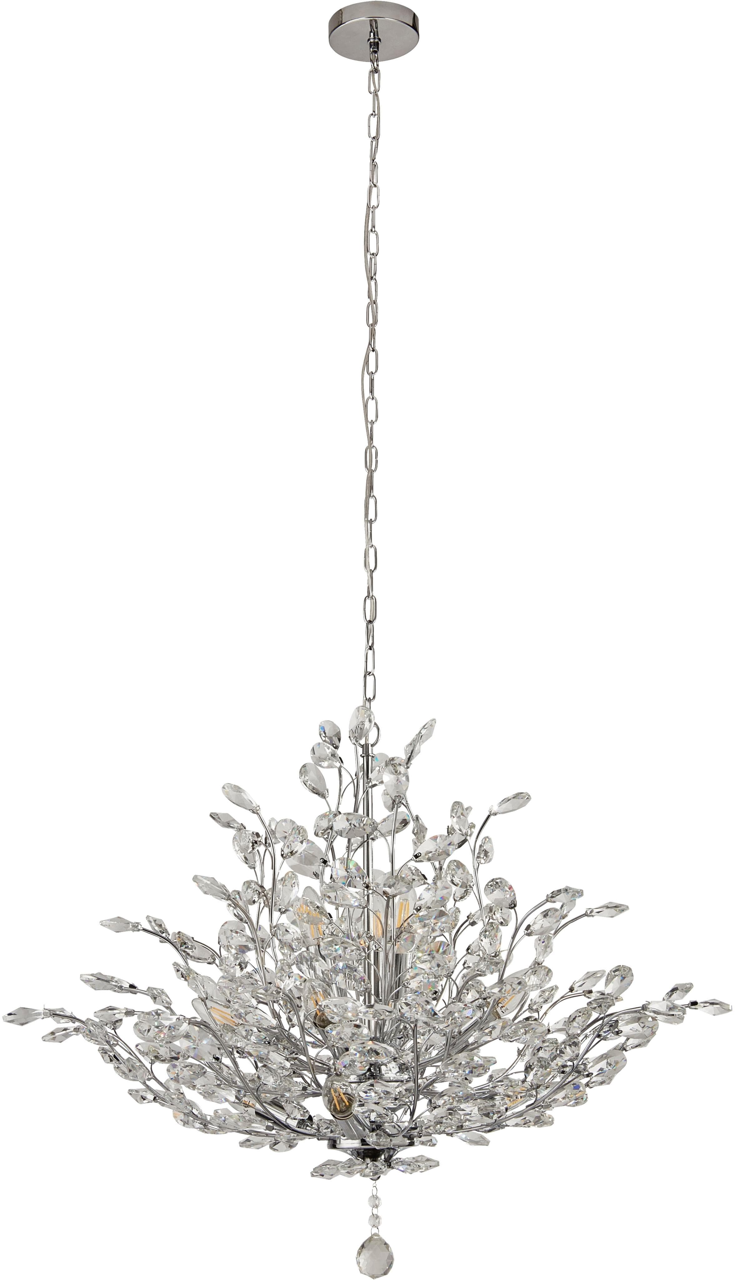 SEARCHLIGHT Hängeleuchte Bouquet Kronleuchter Chrom Transparent