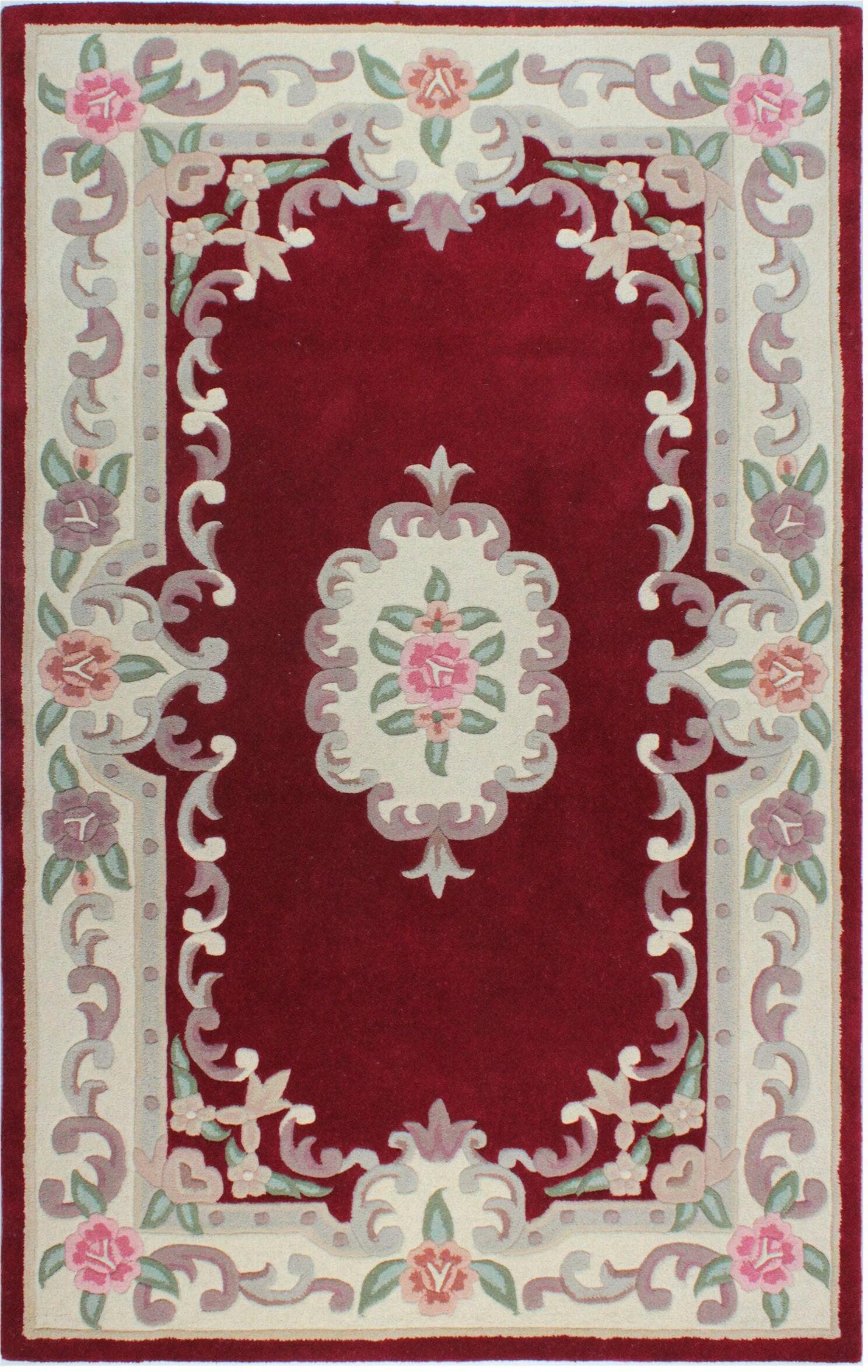 Wollteppich Aubusson Rot Vintage Design 150x240 cm