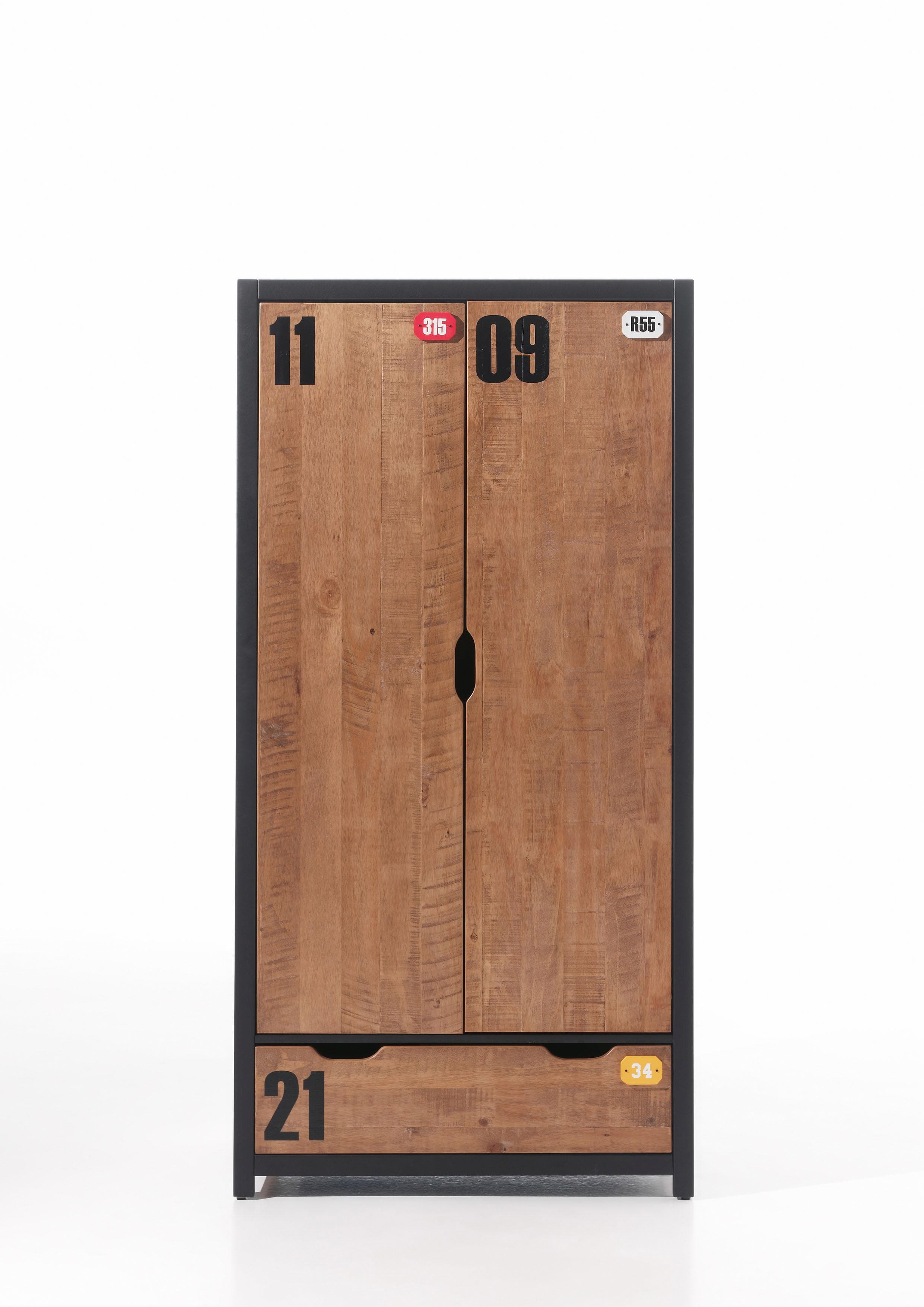 Vipack Kleiderschrank Alex 2-türig Kiefer Hobel-Optik Beige