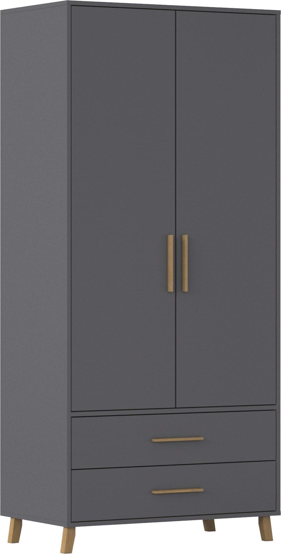 Drehtürenschrank RAUCH Kleiderschrank Garderobe Shinjo Graumetallic