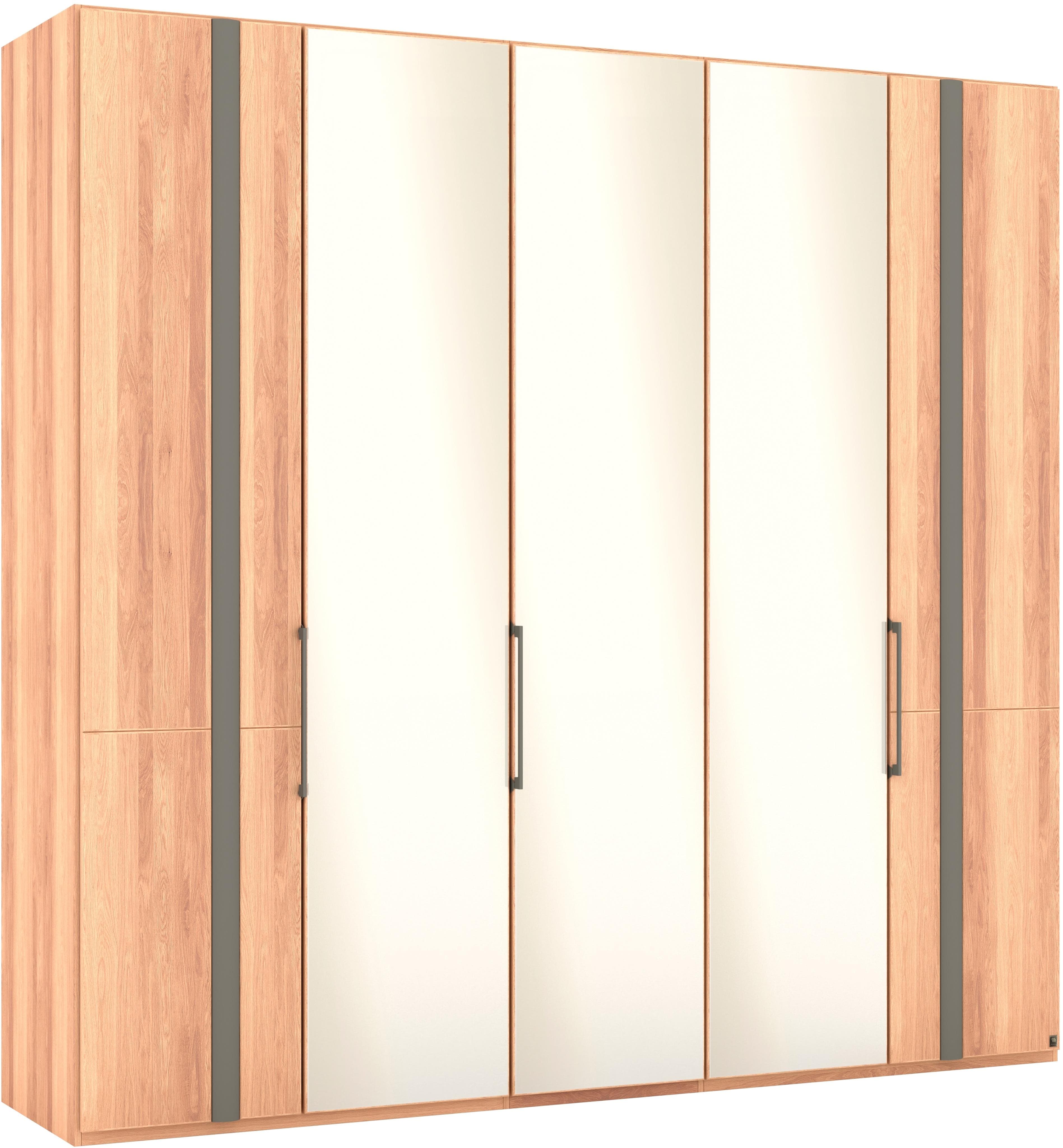 Drehtürenschrank aus massiver Eiche mit Parsol-Bronze-Spiegel