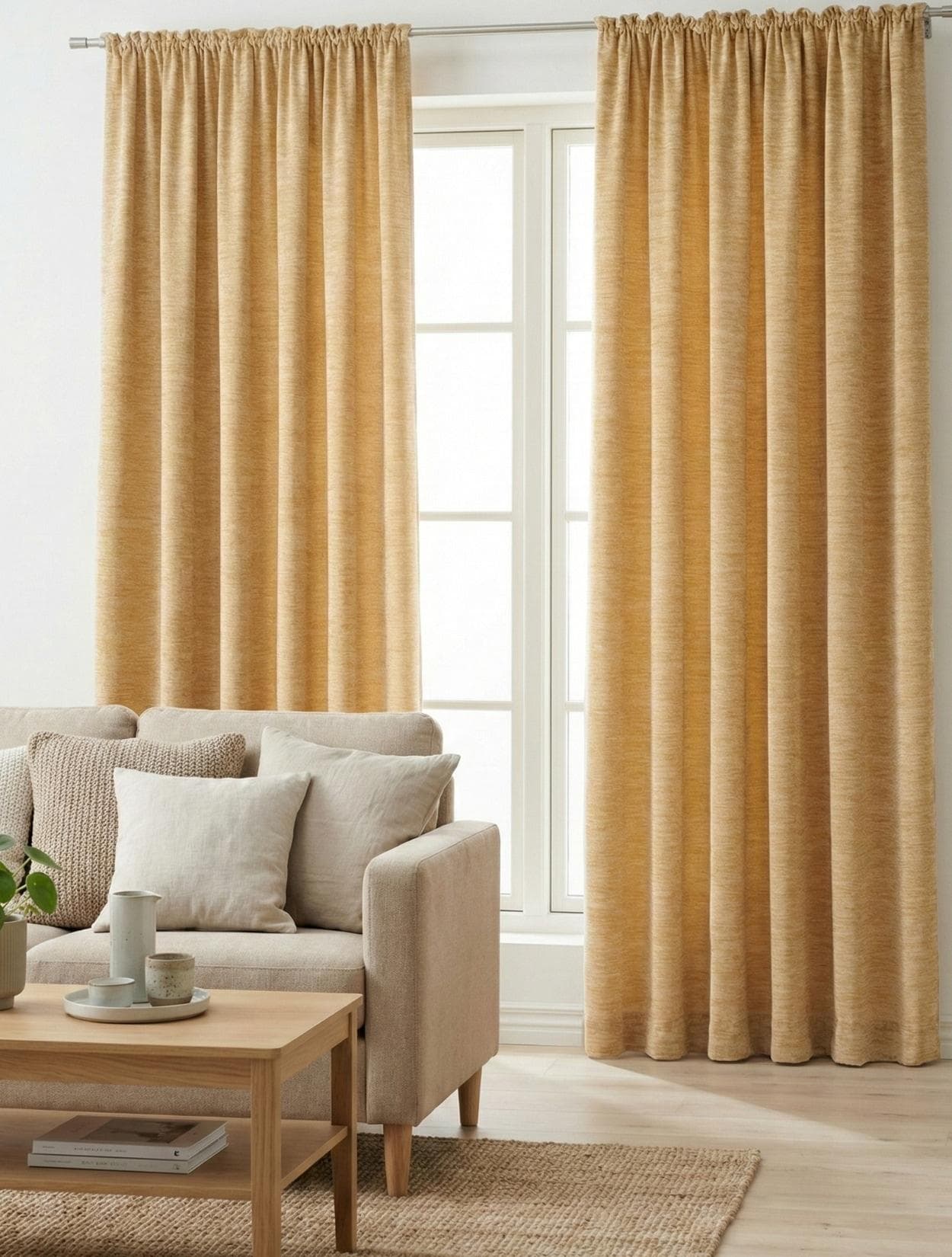 WIRTH Vorhang Tromsö Beige Chenille 132x160cm Blickdicht