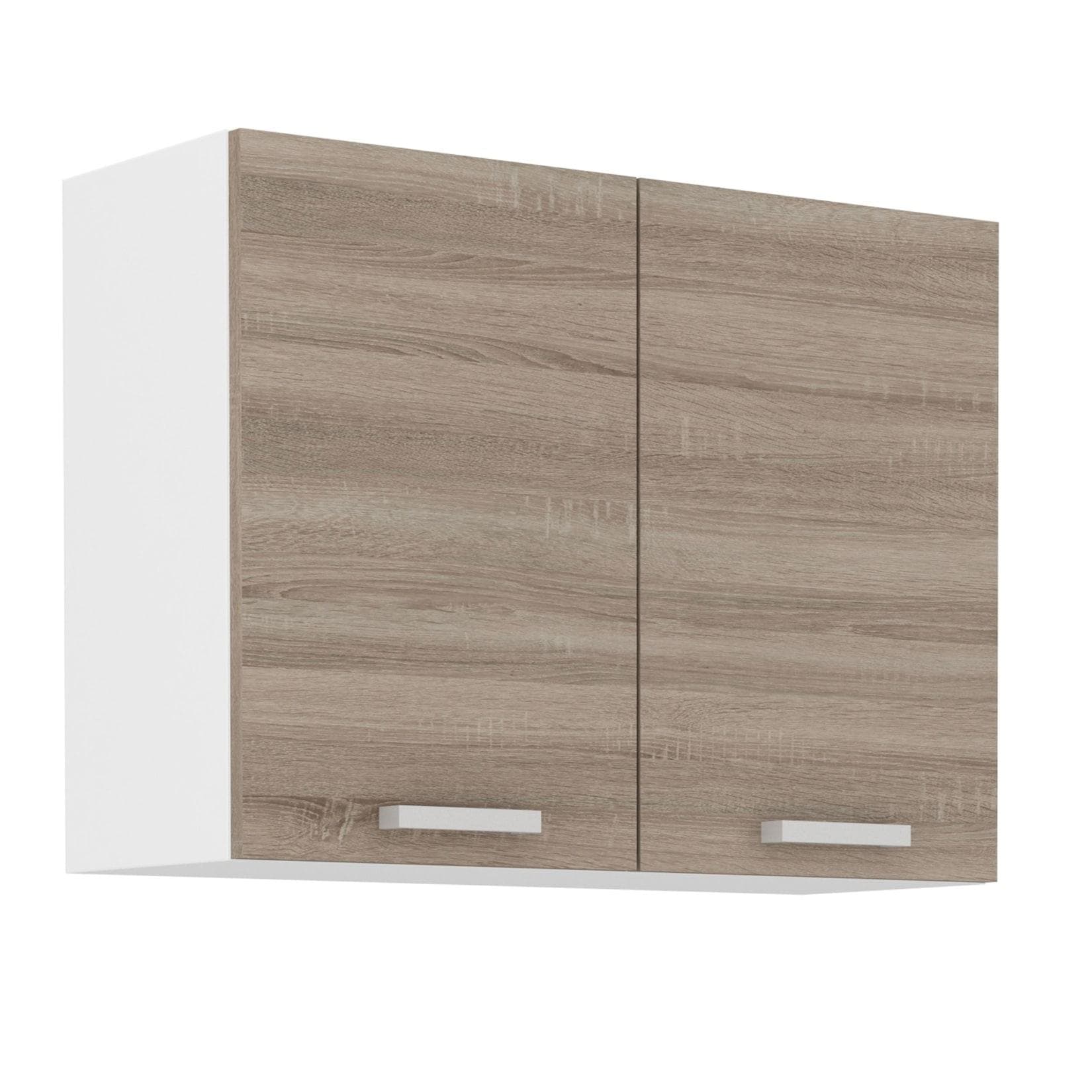 Küchen Hängeschrank 80 cm Eiche Sonoma Trüffel 2 Türen