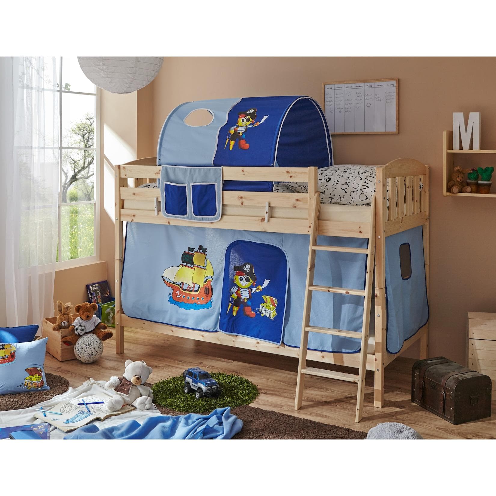 TiCAA Etagenbett Erni Country-V Kiefer Natur