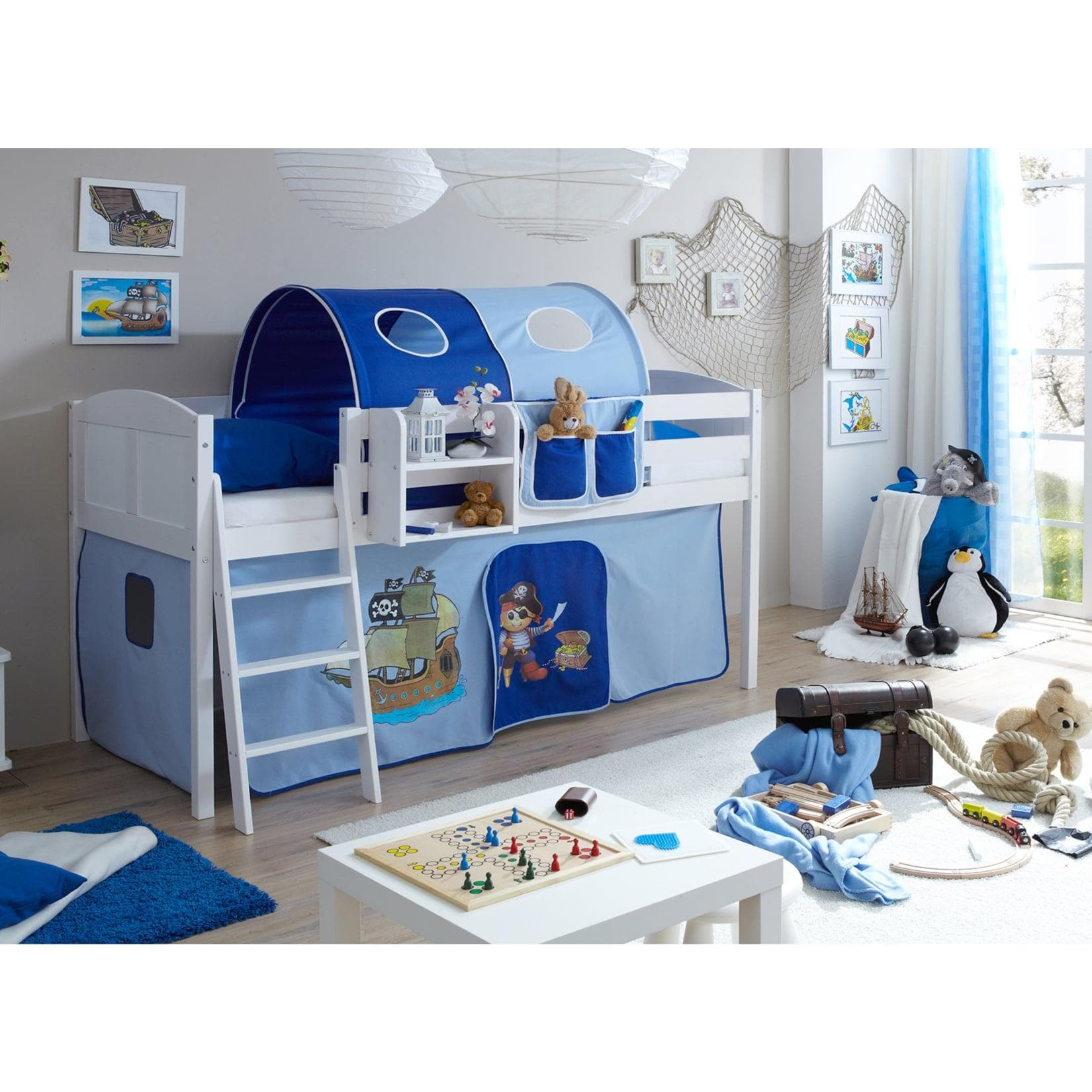 TiCAA Hochbett Eric Country Kiefer Weiß