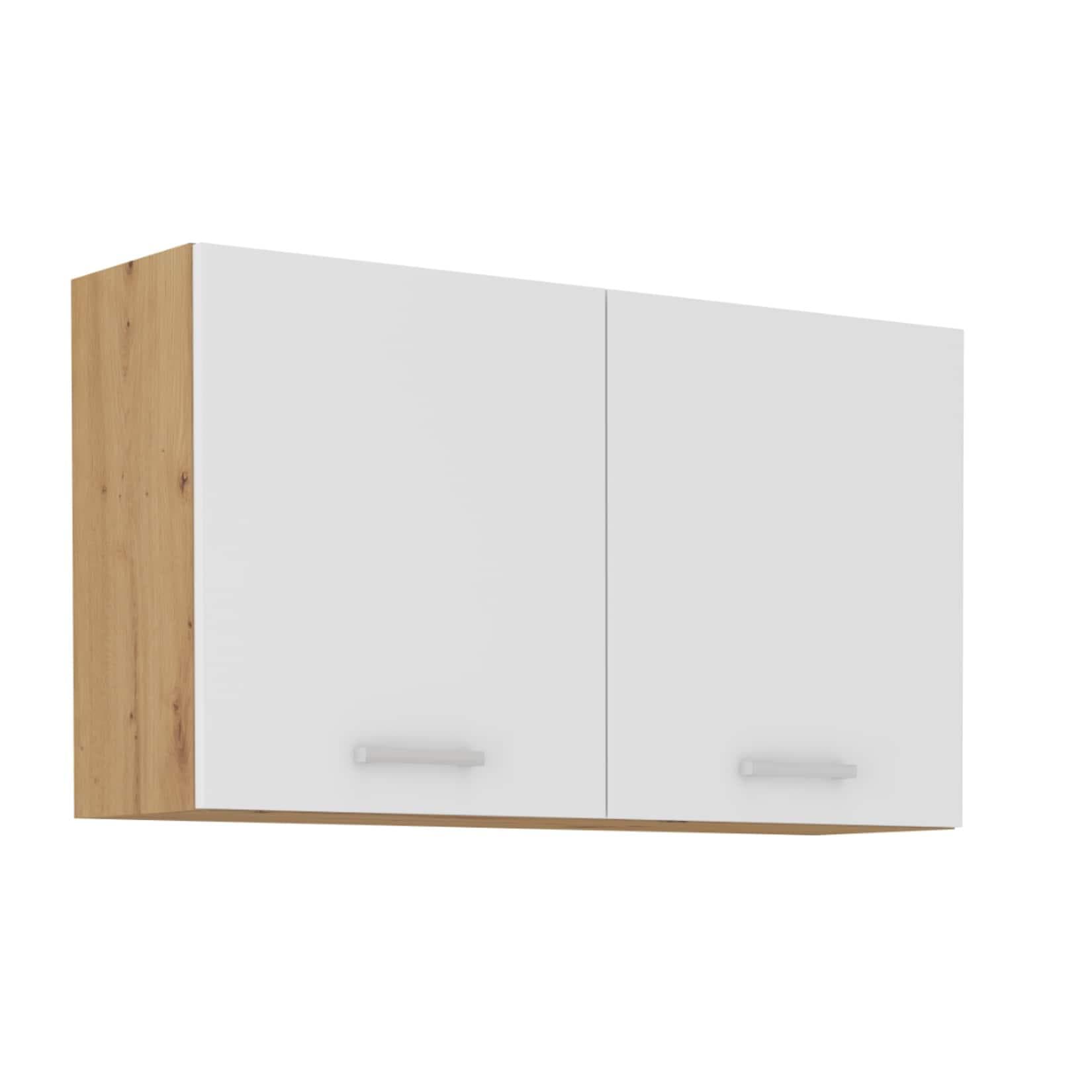 Hängeschrank Weiß + Eiche für die Küche