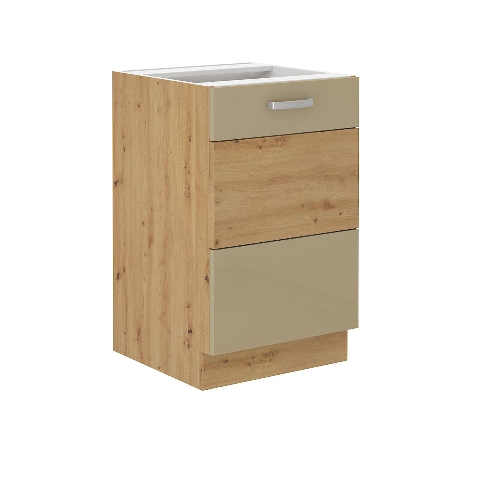 Küchen-Preisbombe Spülenschrank 50 cm Eiche Artisan Cappuccino Glanz