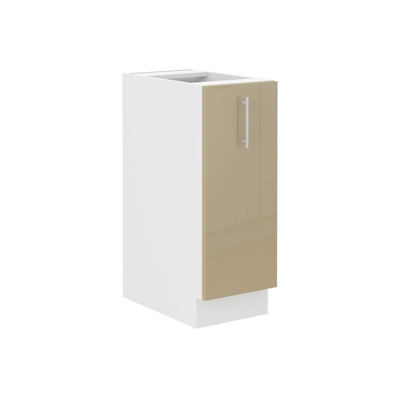 Küche Lara Cappuccino Hochglanz Unterschrank 30 cm mit Schrankauszug