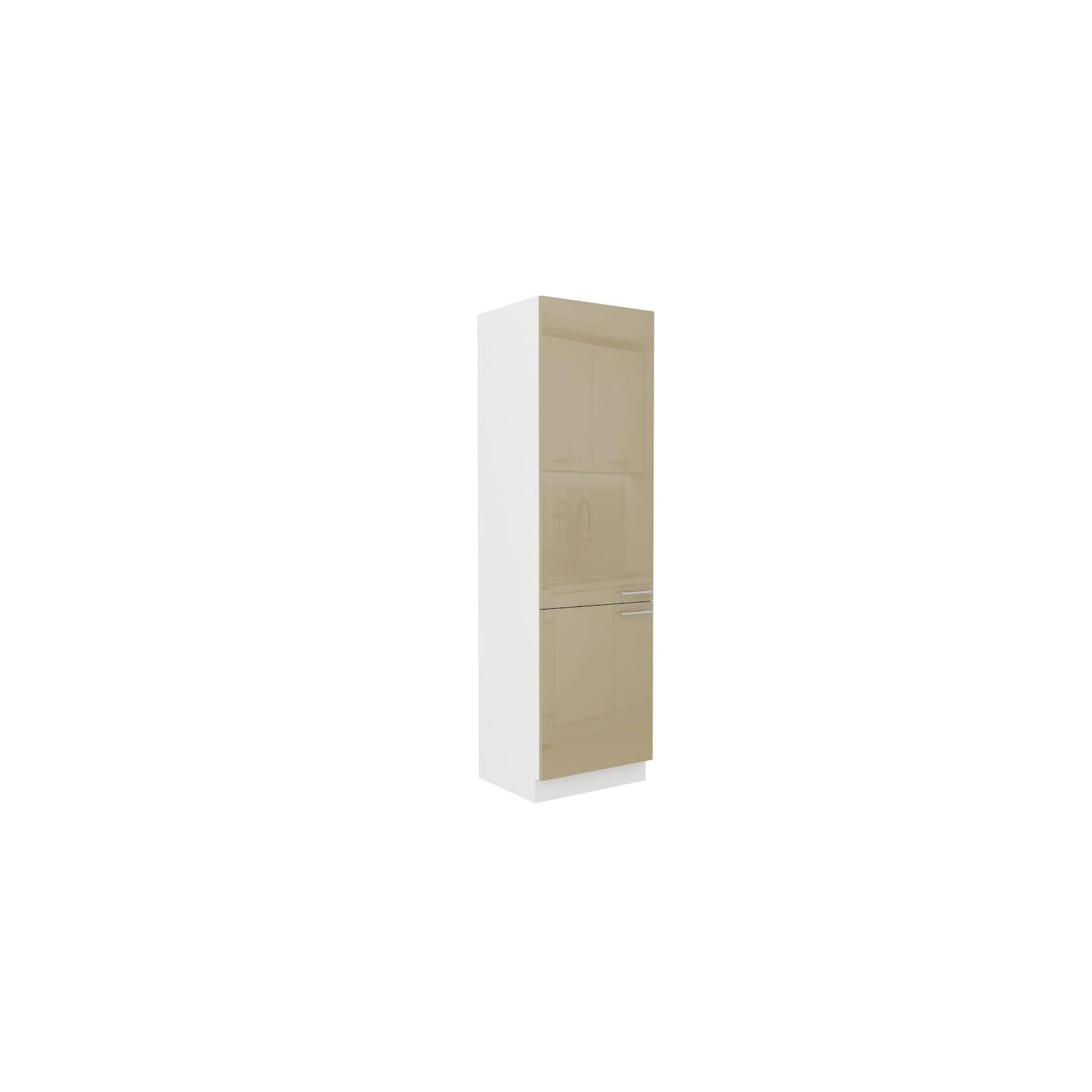Küchen Hochschrank Lara Cappuccino Hochglanz 60 cm