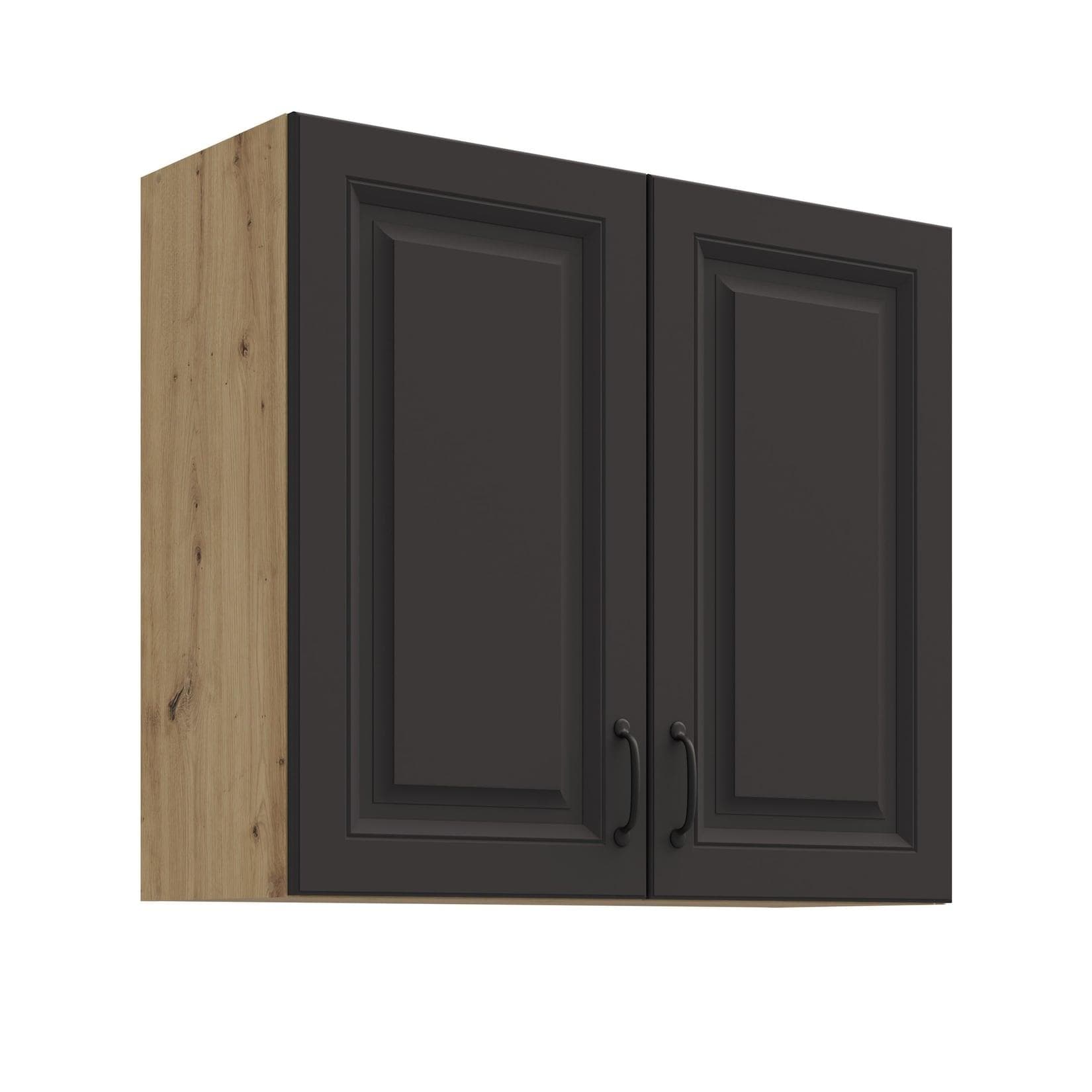 Hängeschrank Grau Eiche Artisan - Landhausstil Küche
