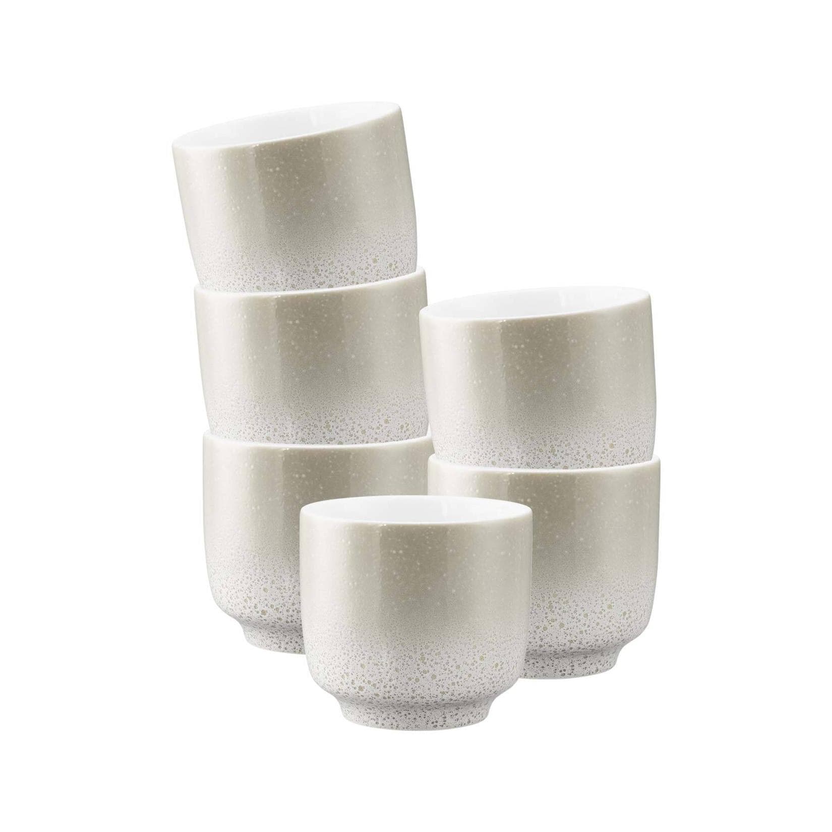 Seltmann Weiden Cappuccinotassen ohne Henkel 300 ml 6er Set Beige Porzellan