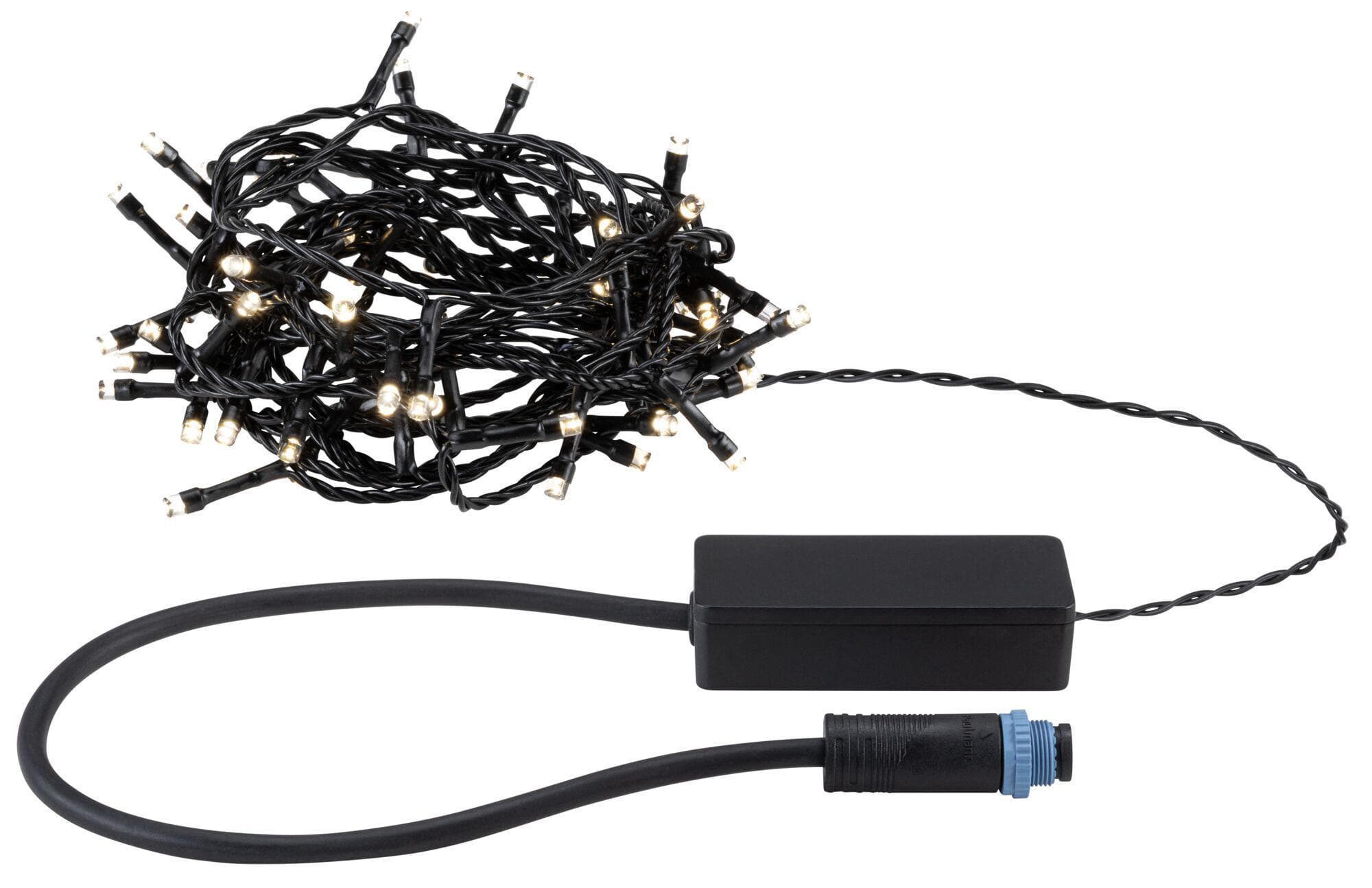 PAULMANN LED-Lichterkette Yuna IP44 Schwarz 64 LEDs 7,4m