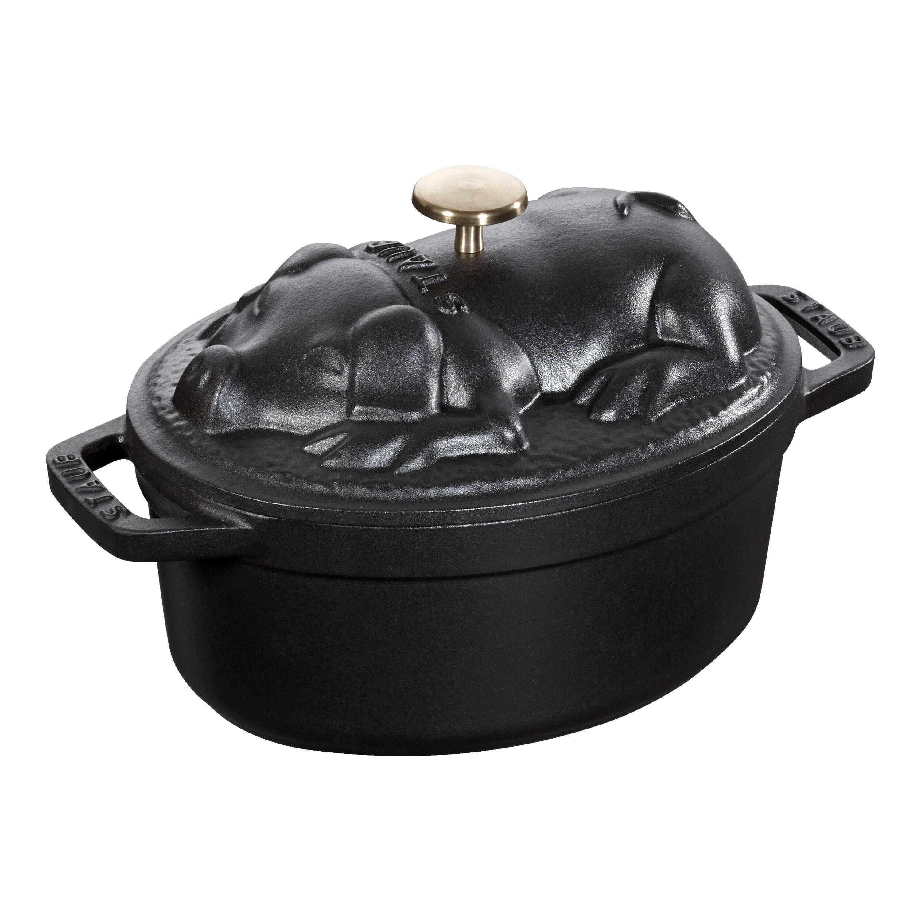 Staub La Cocotte Schmortopf Schwein 17 cm Schwarz Gusseisen