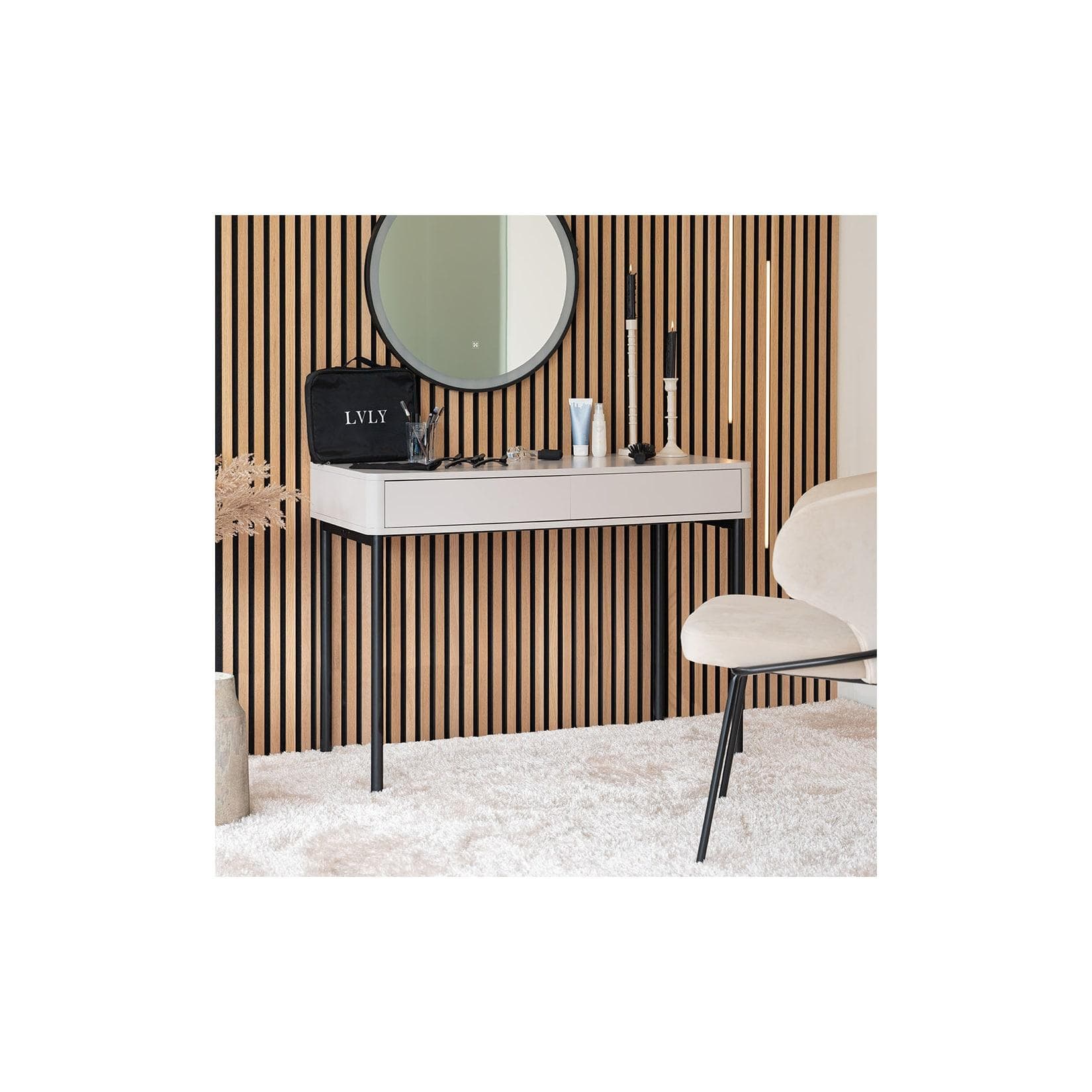 Home Deluxe Schminktisch PAOLA Grau