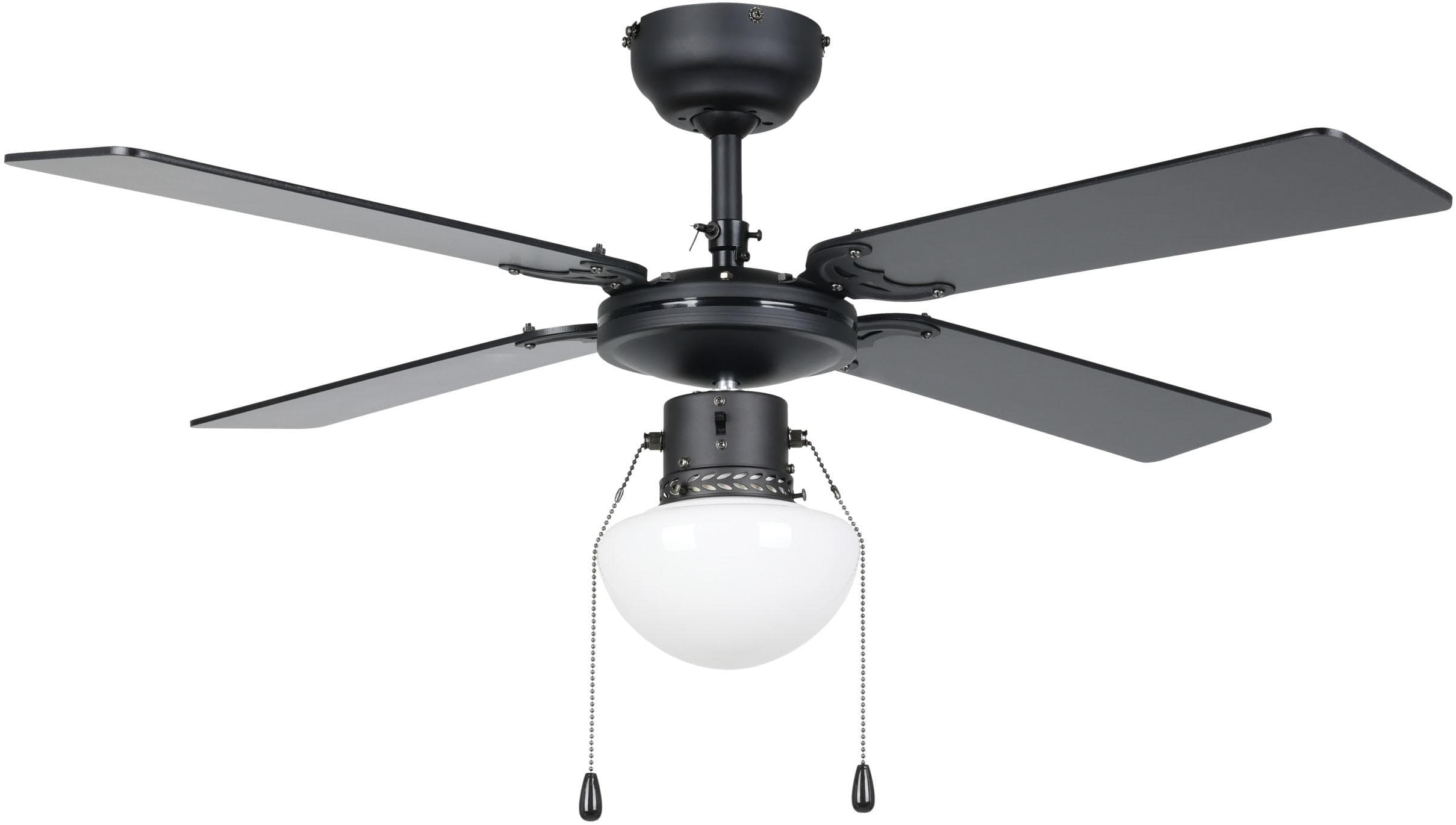 EGLO LED Deckenleuchte FORTALEZA Ventilator & Licht - Stahl - E27 - 1X60W - IP20