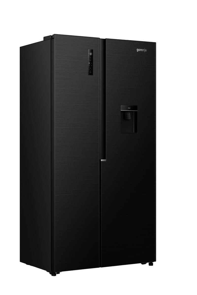 GORENJE Side-by-Side Kühlschrank NRS917E41 Schwarz Wasserspender