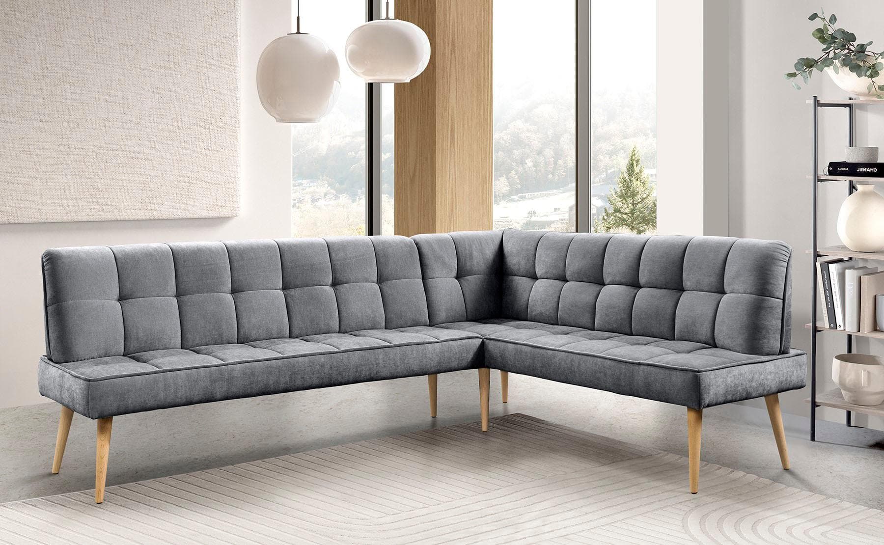 Eckbank EXXPO Latte Antrazith 100% PES