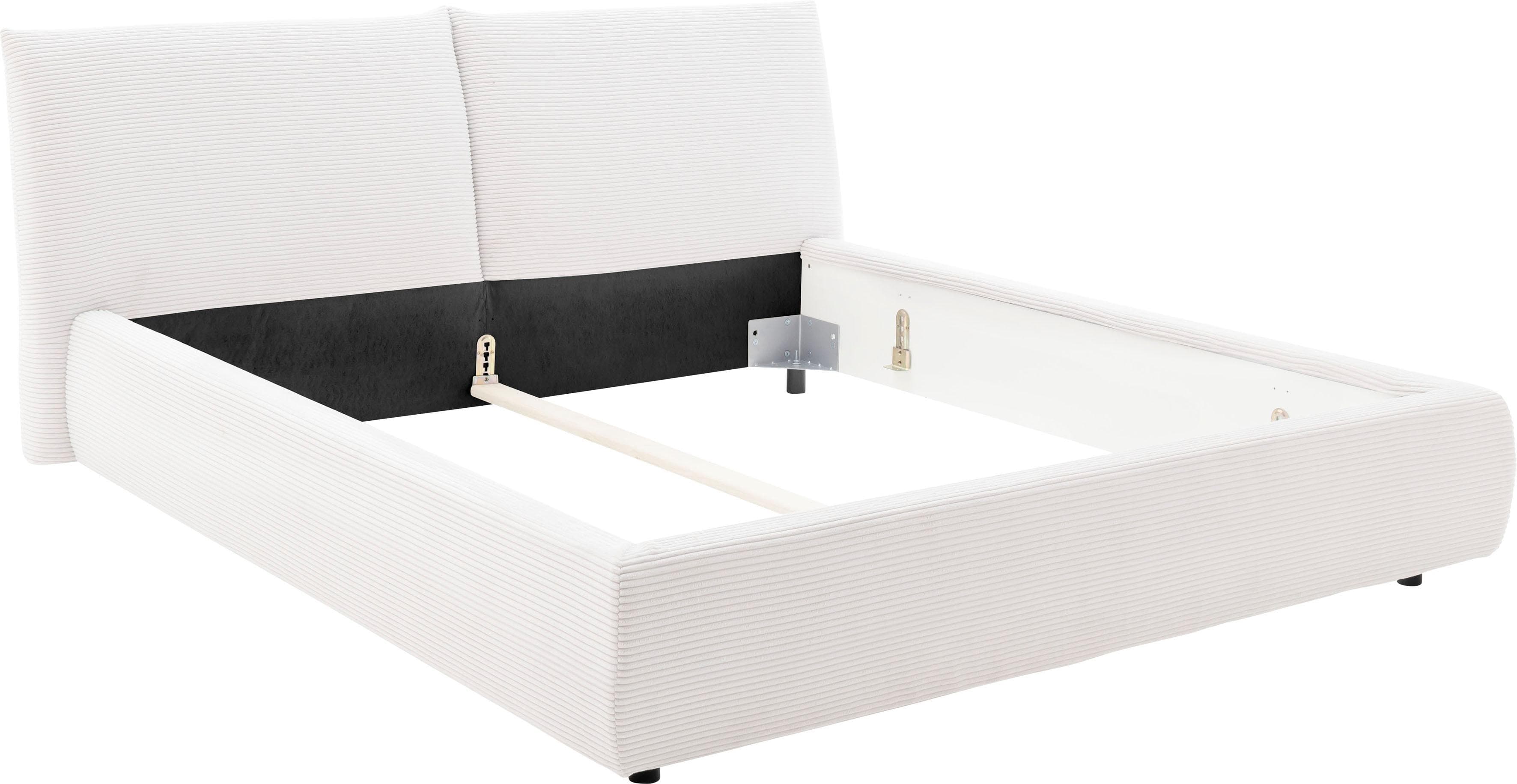 Home Affaire Polsterbett Priora Weiß Cord 140x220 cm