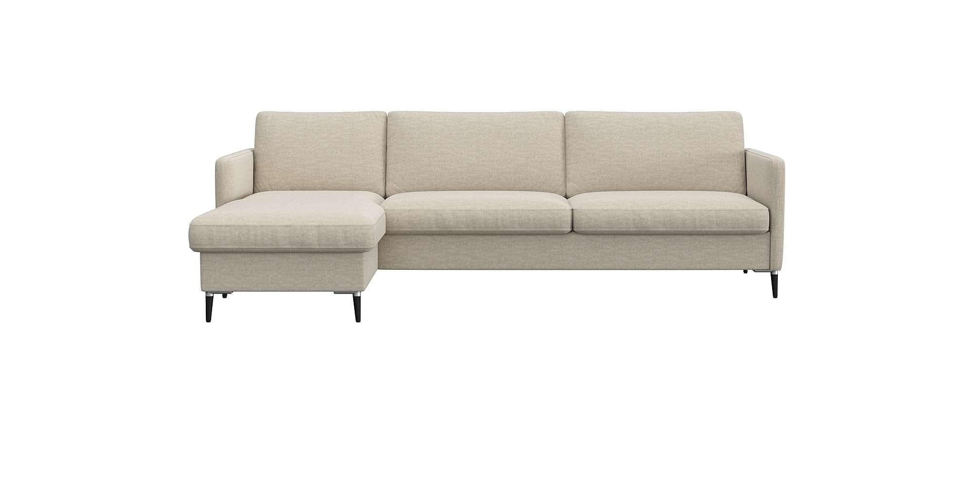Flexlux Fiore L-Form Sofa mit Kaltschaum und Aluminiumfüßen