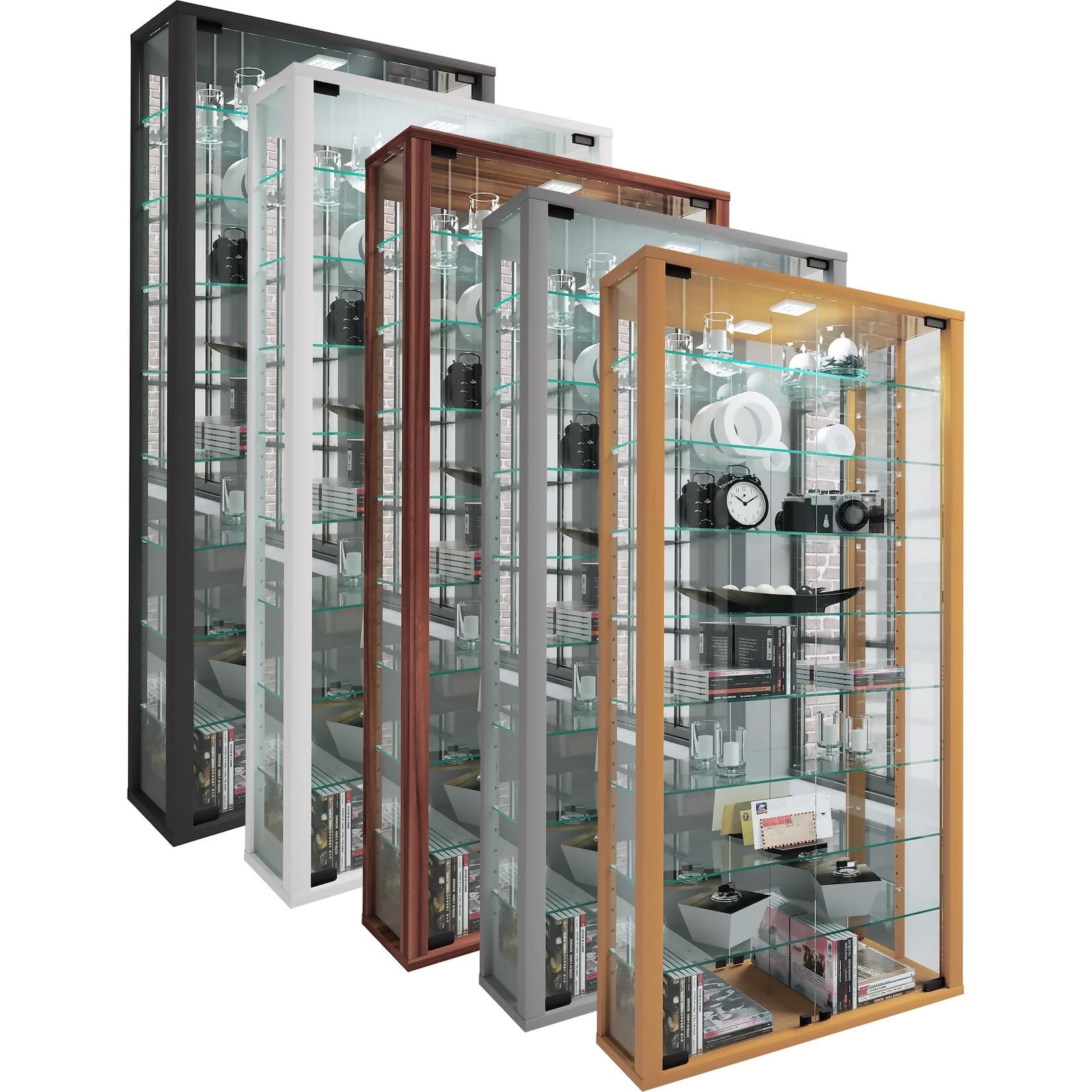 VCM Vitrine VITROSA Hängend mit Spiegel und ESG-Sicherheitsglas