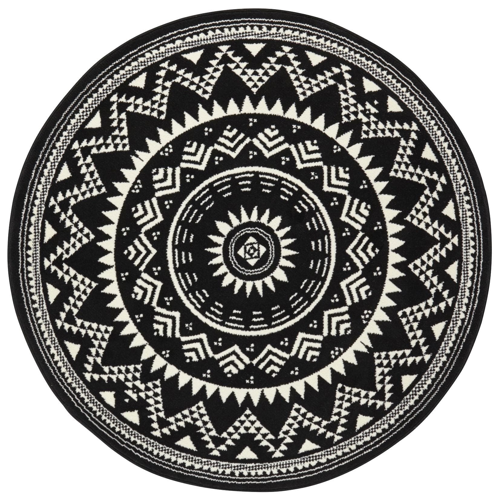 NYVI Teppich Celebration Schwarz Mandala-Design