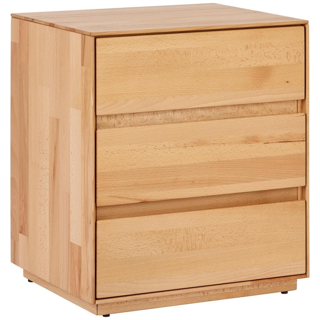Mid.you Nachtschrank Kernbuche Massiv 3 Schubladen