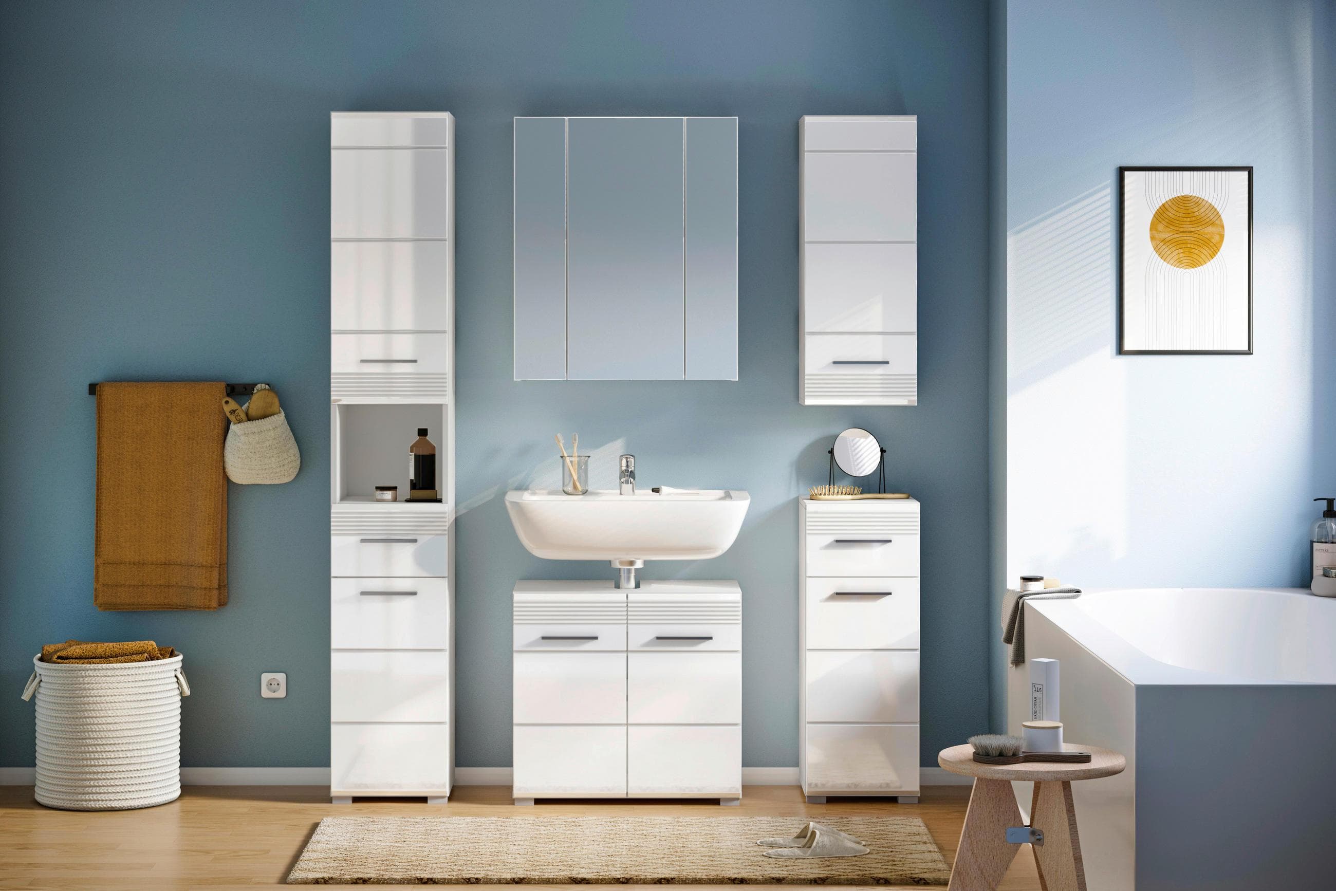 Badezimmer Linus 5-tlg. Set Weiß