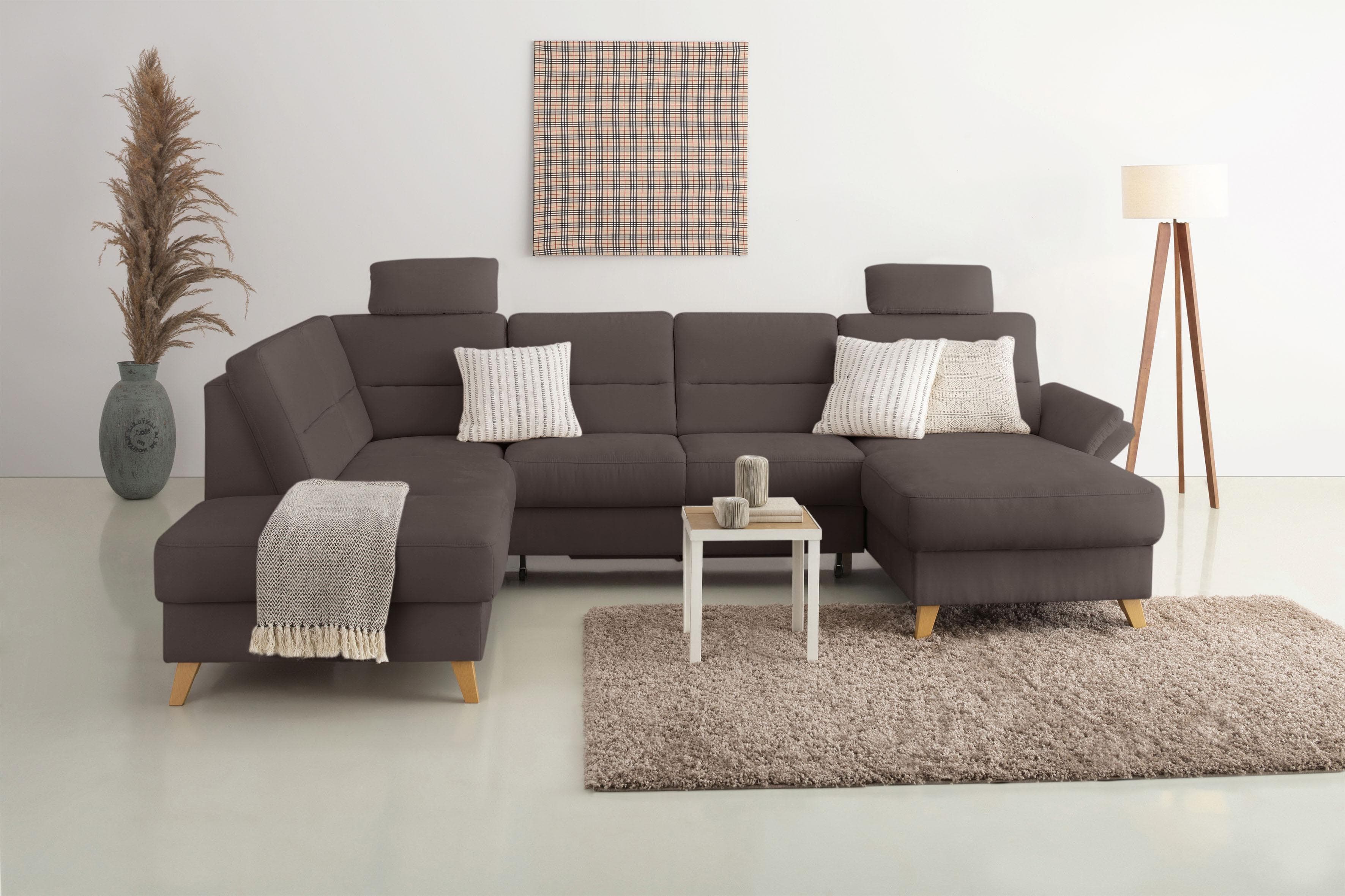 Home Affaire Wohnlandschaft U-Form Dunkelbraun Microfaser