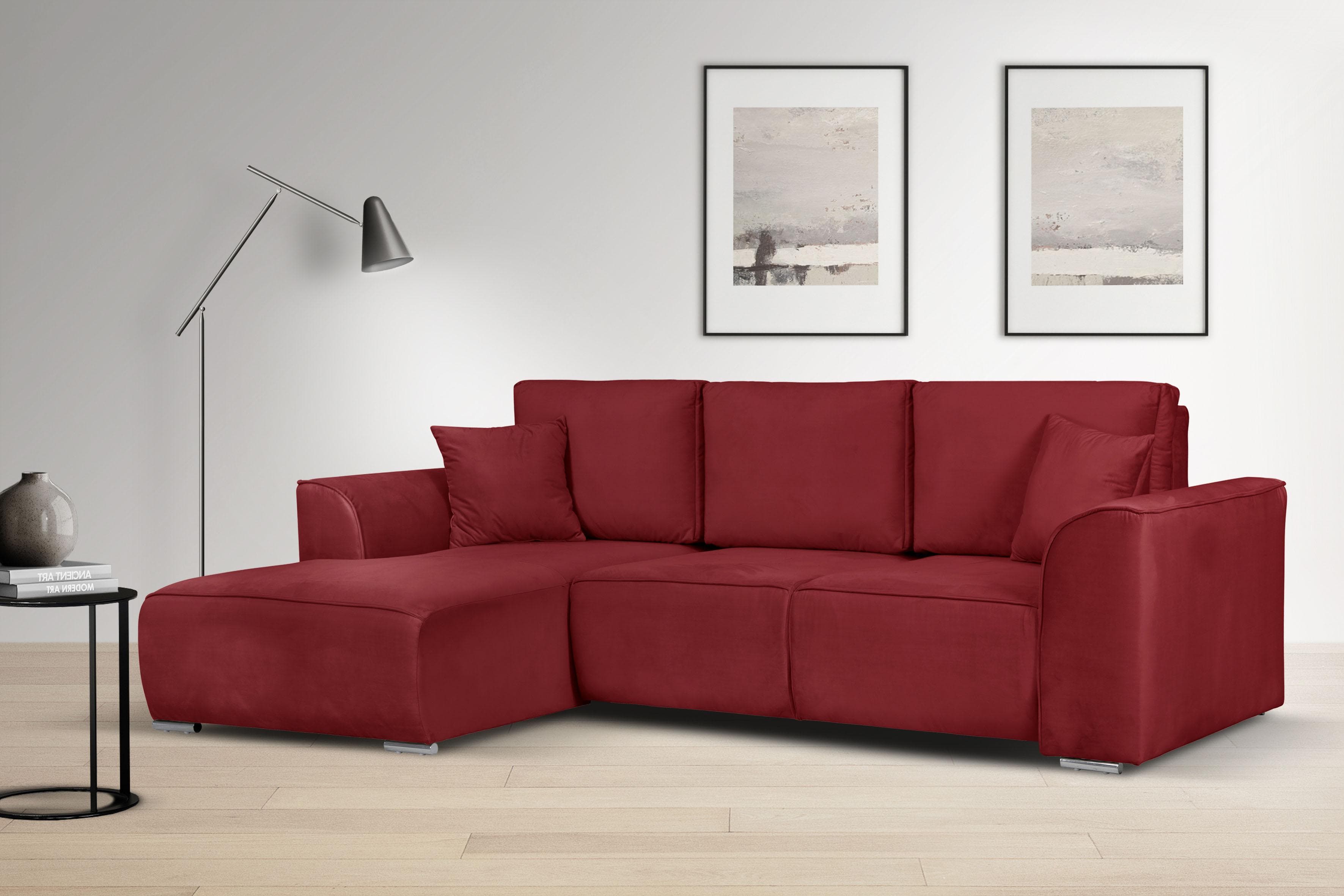 OTTO HOME Ecksofa BEATRICE Rot L-Form mit Bettkasten